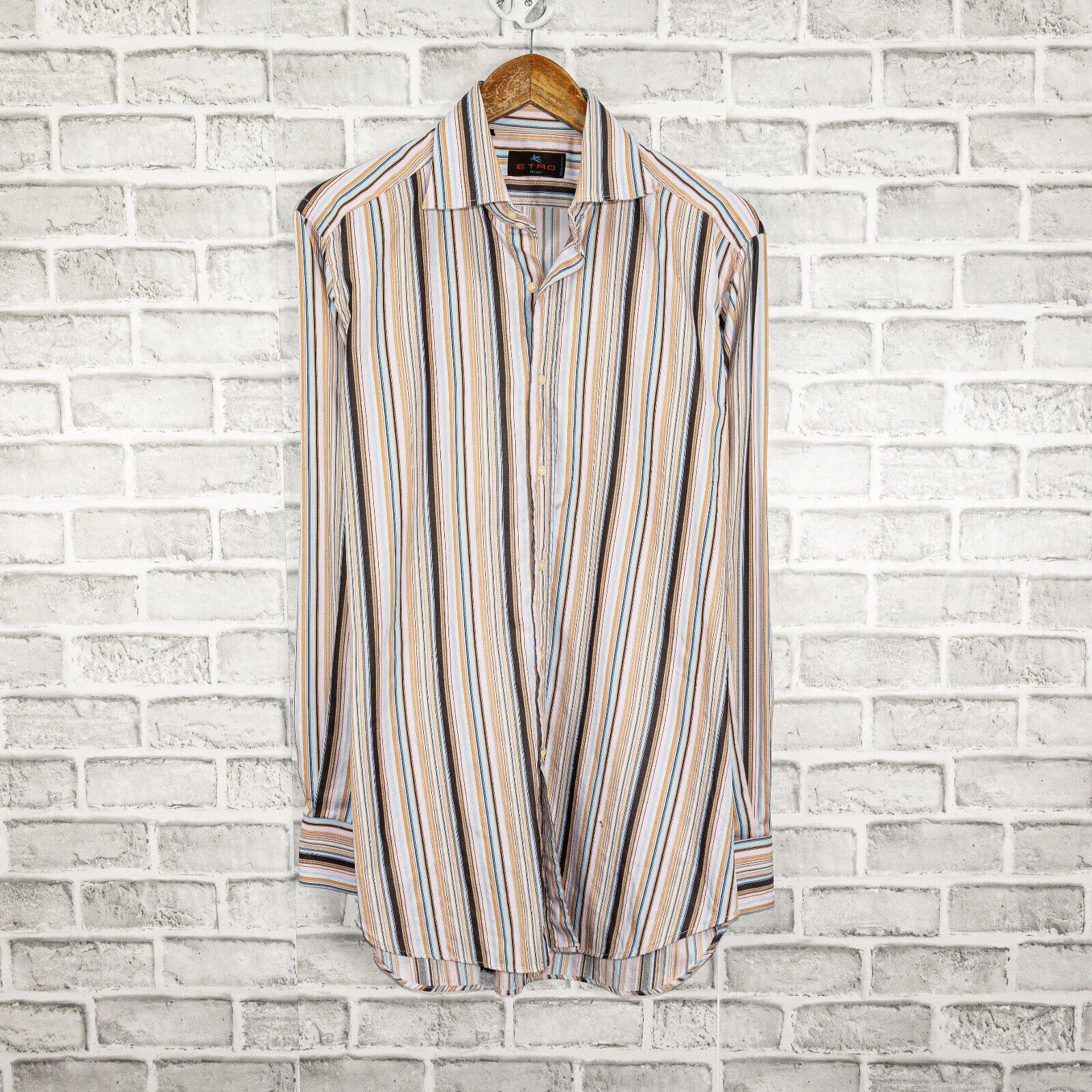Etro ETRO Milano Multi color Stripe Button up Shirt Made in Italy Size US M / EU 48-50 / 2 - 1 Thumbnail