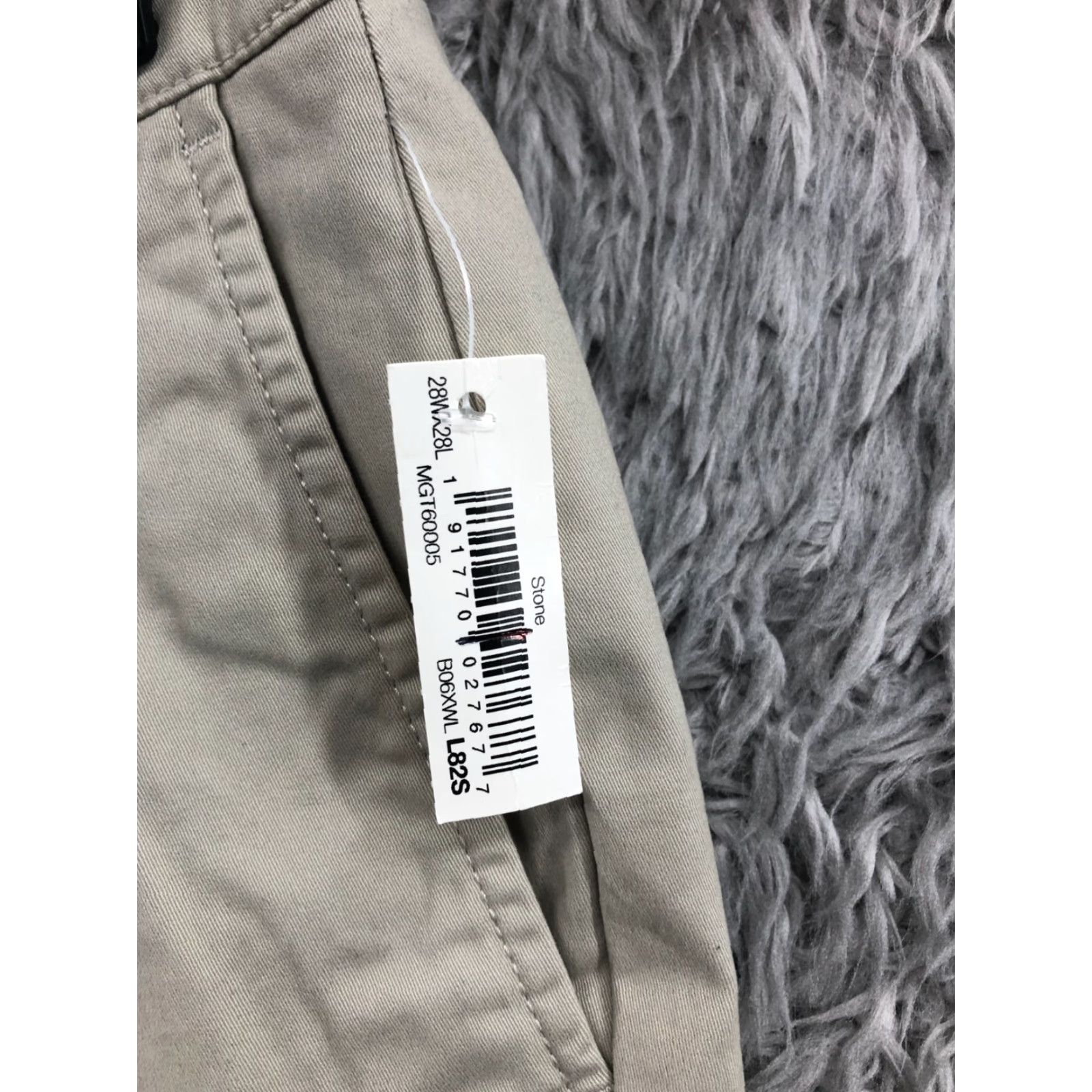 Vintage Goodthreads Pants Men 28x28 Straight Mid Rise Beige Denim 5-Pocket Slimming City Logo Regular Machine Washable Size US 28 / EU 44 - 5 Thumbnail