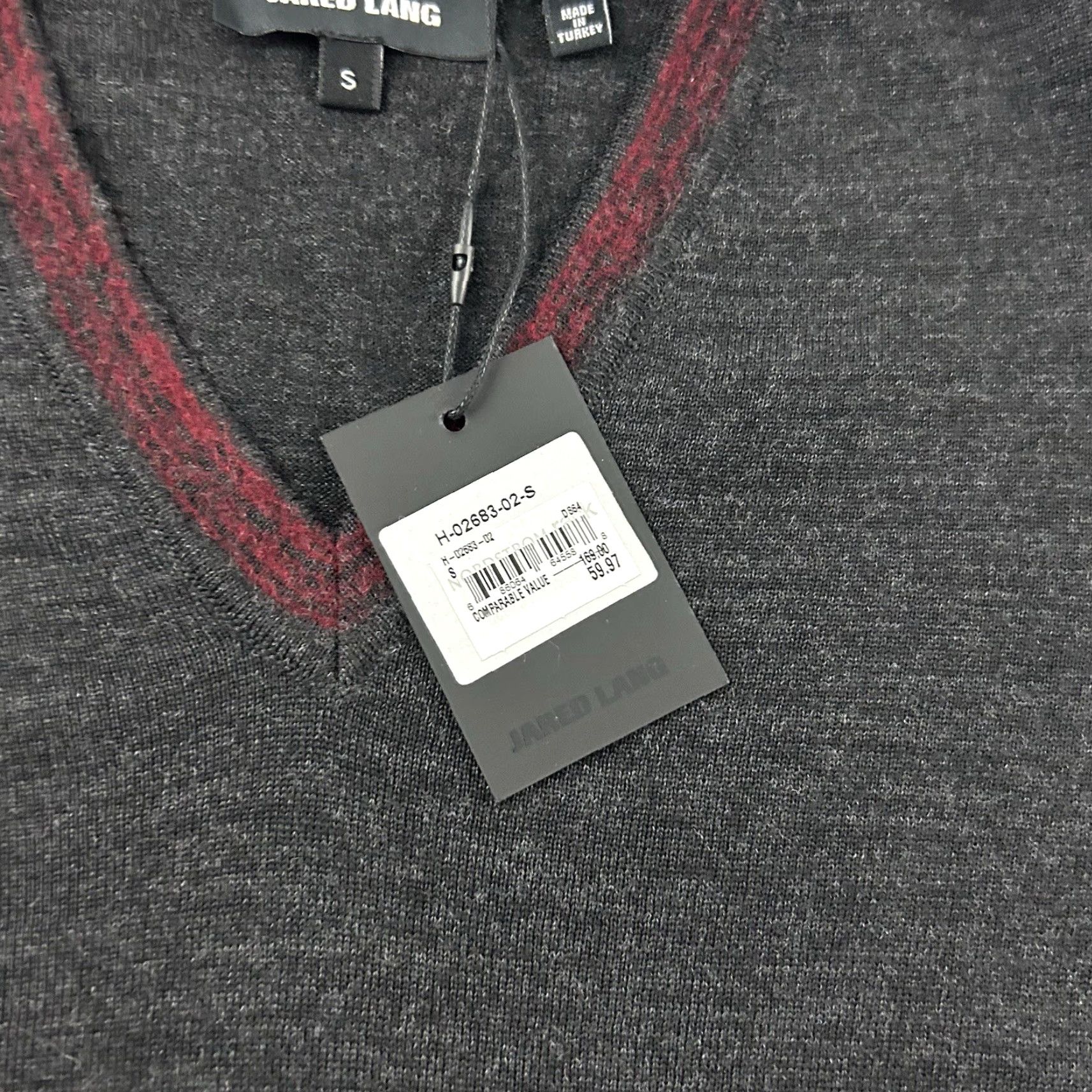 Jared Lang VINTAGE Jared Lang Merino Wool Blend V Neck Pullover Sweater Men's Small Gray 69 Size US S / EU 44-46 / 1 - 3 Thumbnail