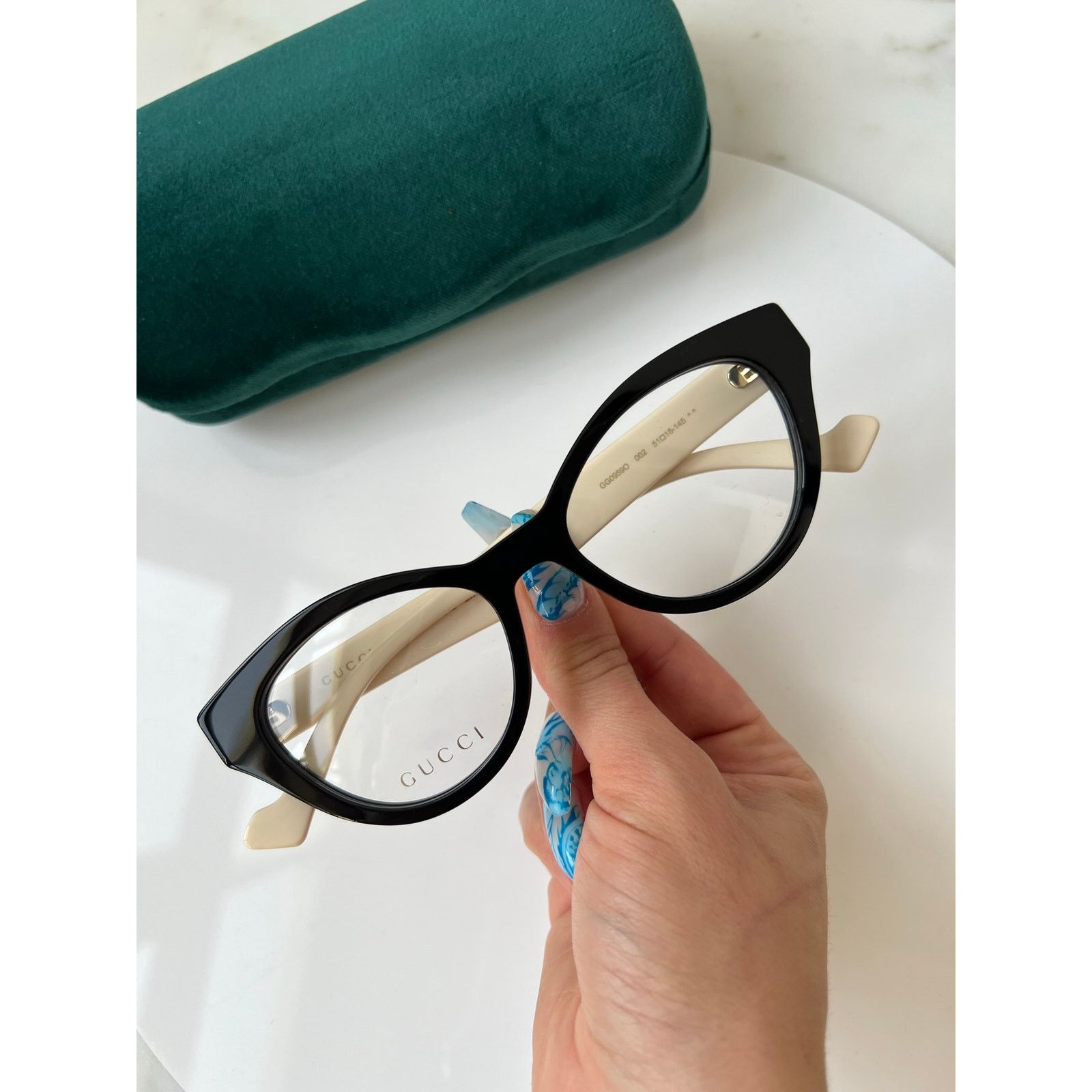 Gucci NEW Gucci GG0959O Black Ivory Cat Eye Eyeglasses Frames Size ONE SIZE - 3 Thumbnail
