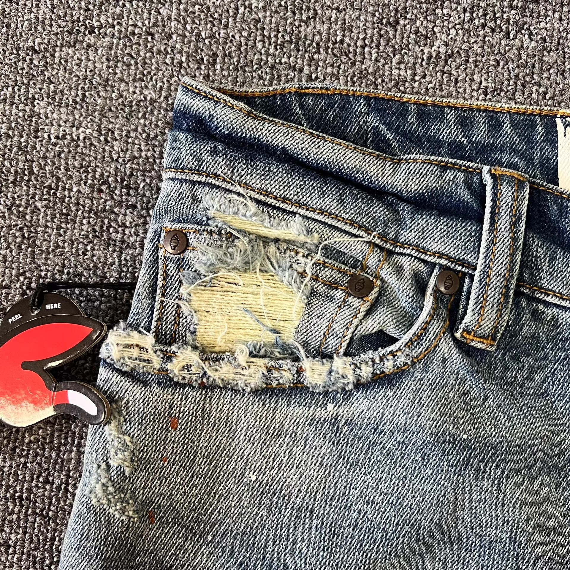 Billionaire Boys Club BBC ICECREAMSplatter Flying Dog Washed Jeans。 Q7 Size US 32 / EU 48 - 8 Thumbnail