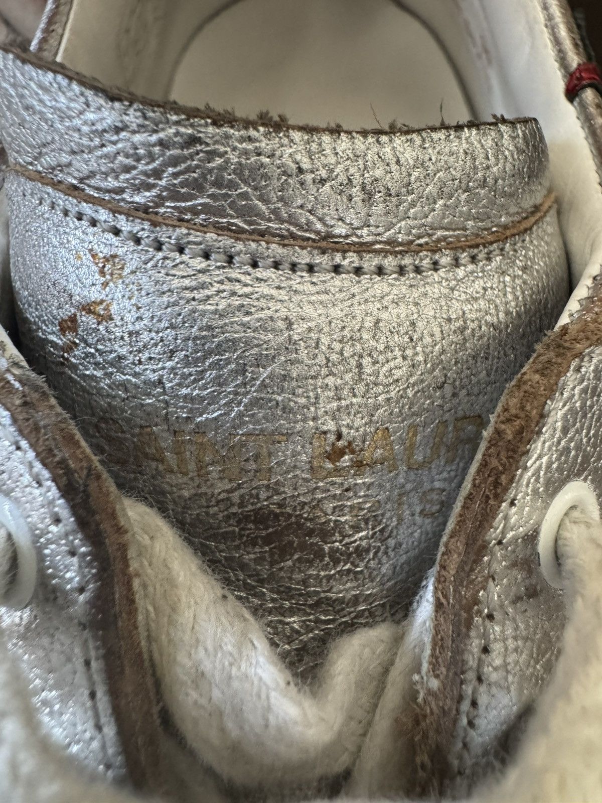 Saint Laurent Paris SLP Silver Leather SL/06 Low Size US 6 / EU 39 - 16 Thumbnail