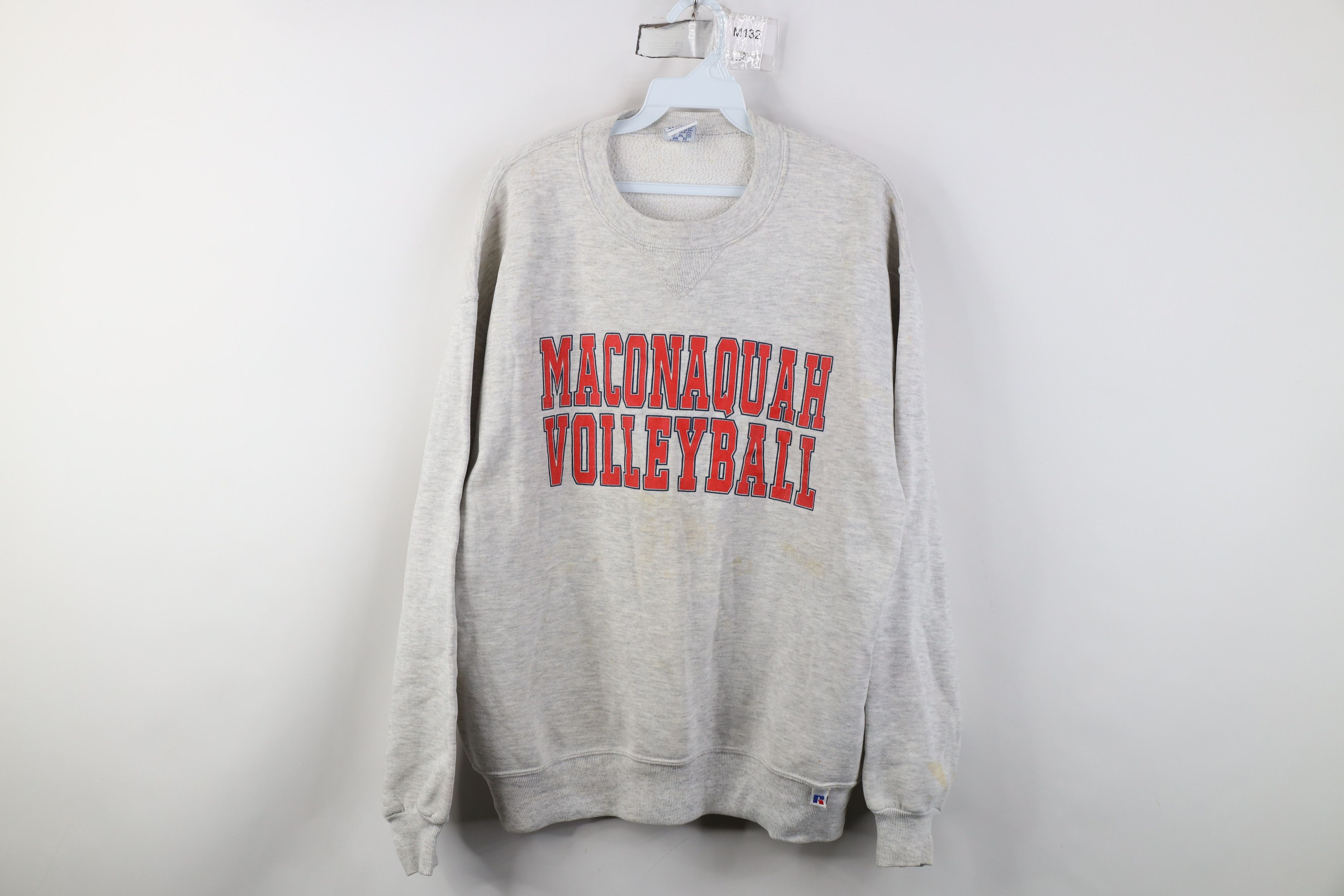 Russell Athletic Vintage 90s Russell Athletic Volleyball Sweatshirt Gray USA Size L / US 10 / IT 46 - 1 Thumbnail