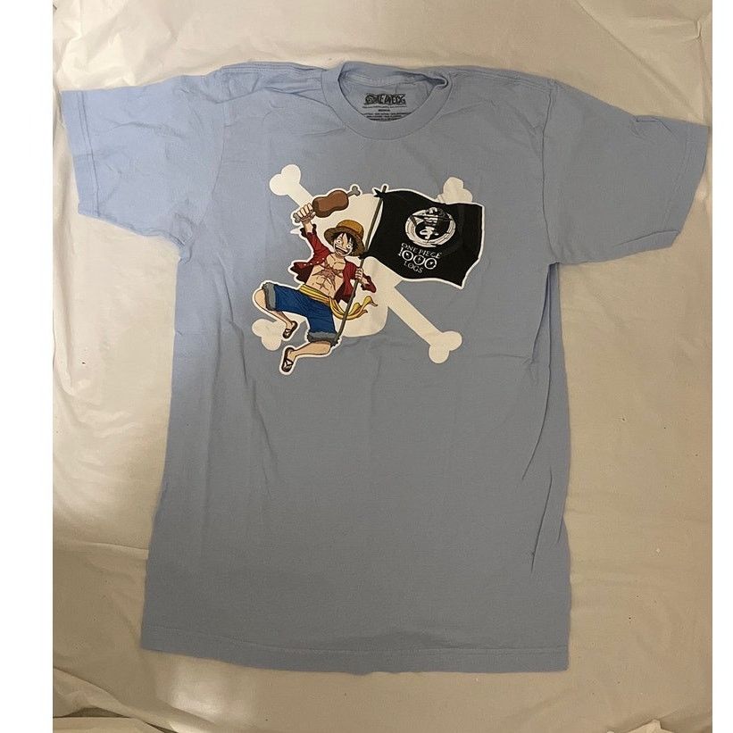 One Piece One Piece Luffy 1000 Logs Flag T-Shirt - Blue - M Size US M / EU 48-50 / 2 - 2 Thumbnail