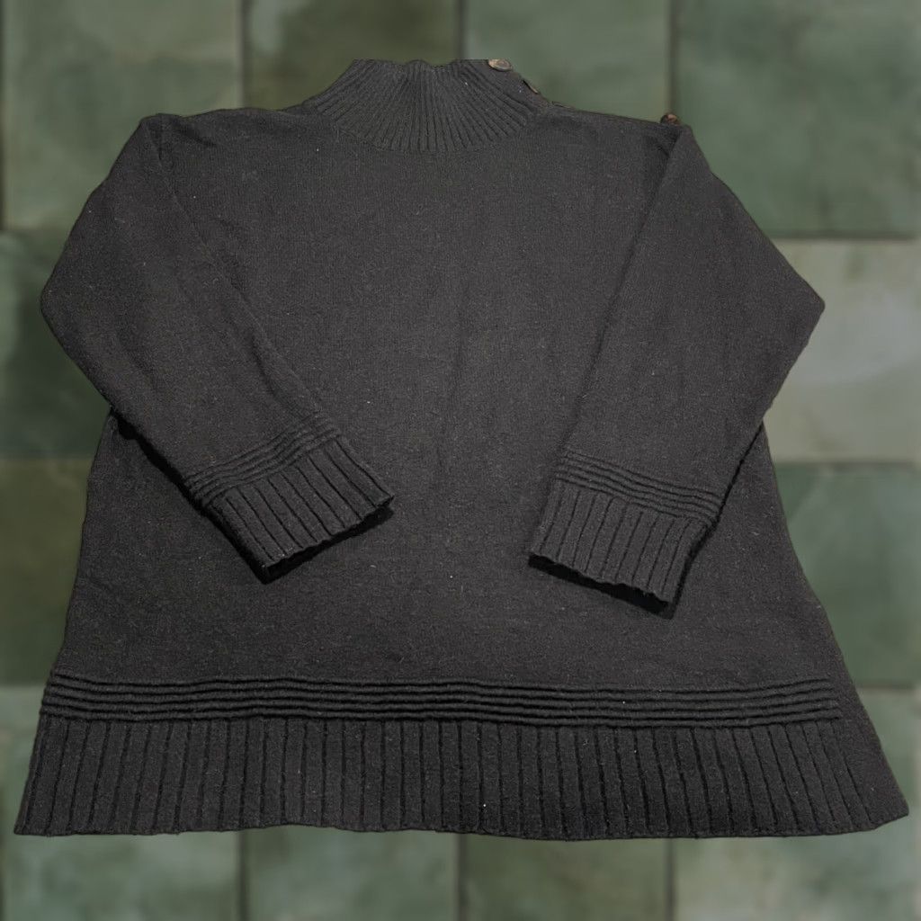 Anthropologie Anthropologie Sweater Women Medium Jumper Pullover Black Button Casual Ladies Size M / US 6-8 / IT 42-44 - 1 Thumbnail