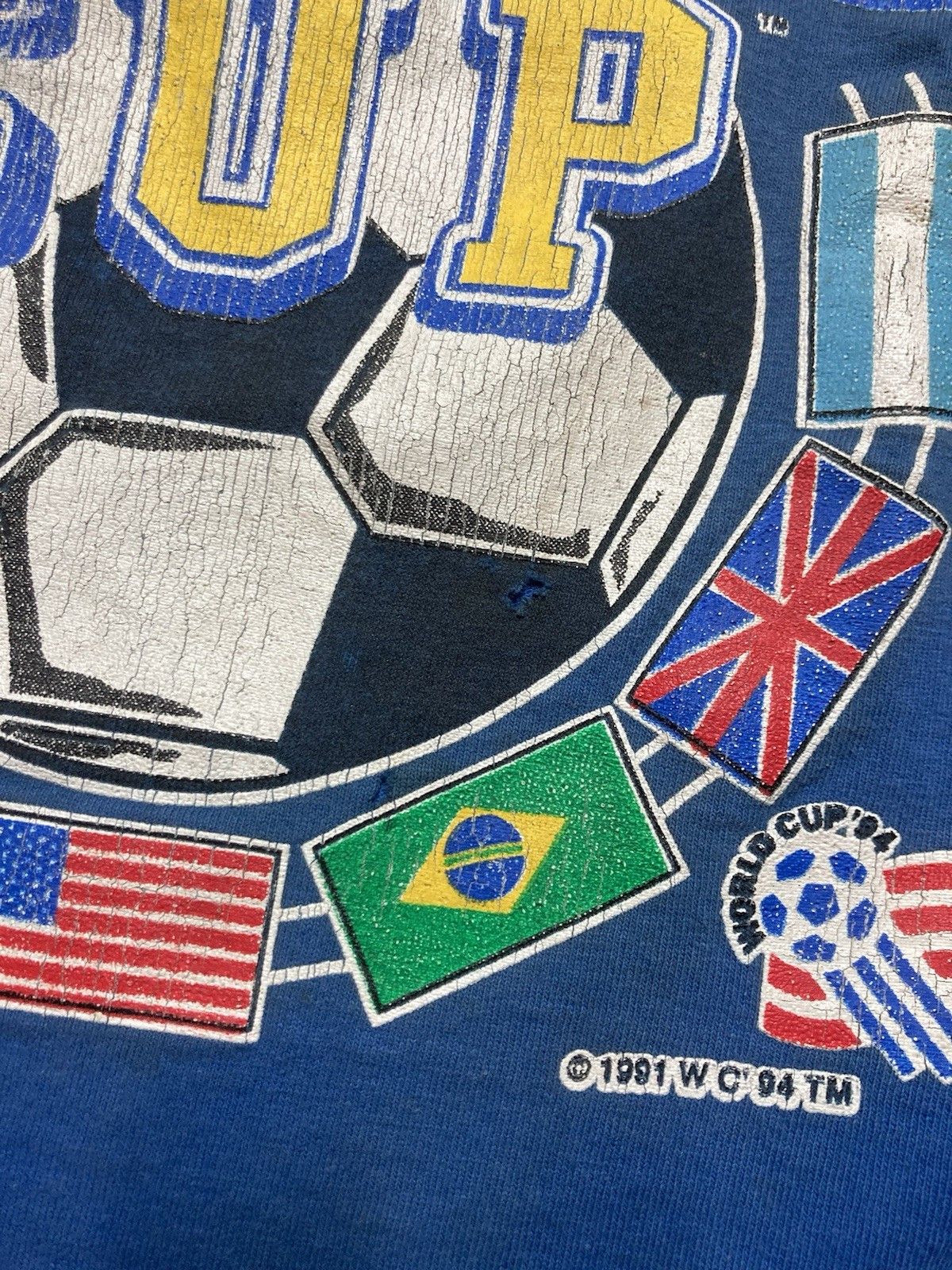 Vintage 90s graphic tshirt 1994 World Cup soccer futbol youth M baby Size XS / US 0-2 / IT 36-38 - 5 Thumbnail