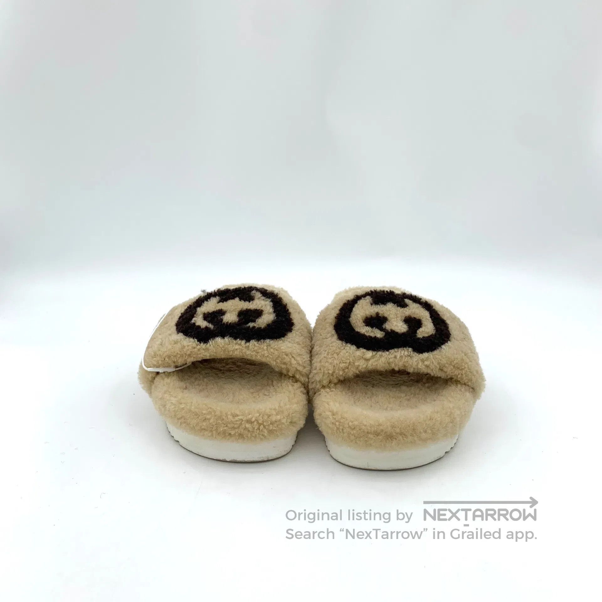 Gucci Guicci Light Brown Double G Velvet Casual Flat Furry Slipp Size US 5.5 / IT 35.5 - 3 Thumbnail