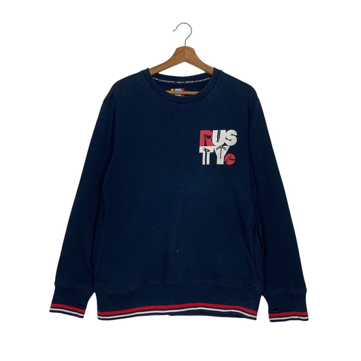 Rusty RUSTY Big Logo Surfing Crewneck Sweatshirt #3538-C162 Size US M / EU 48-50 / 2 - 3 Thumbnail