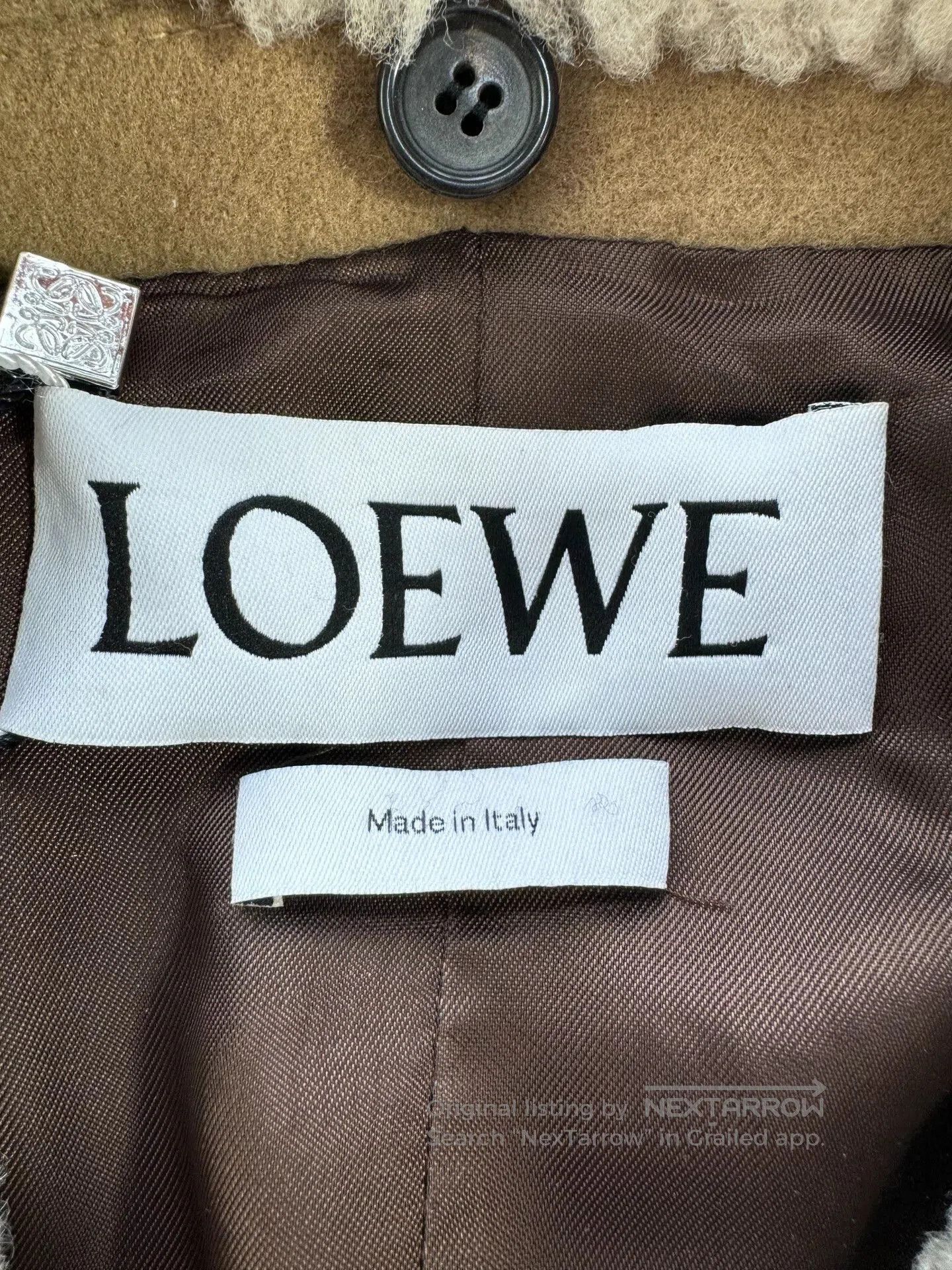 Loewe Loewe Beige Wool Cashmere Coat with Fur Collar. Size US L / EU 52-54 / 3 - 3 Thumbnail