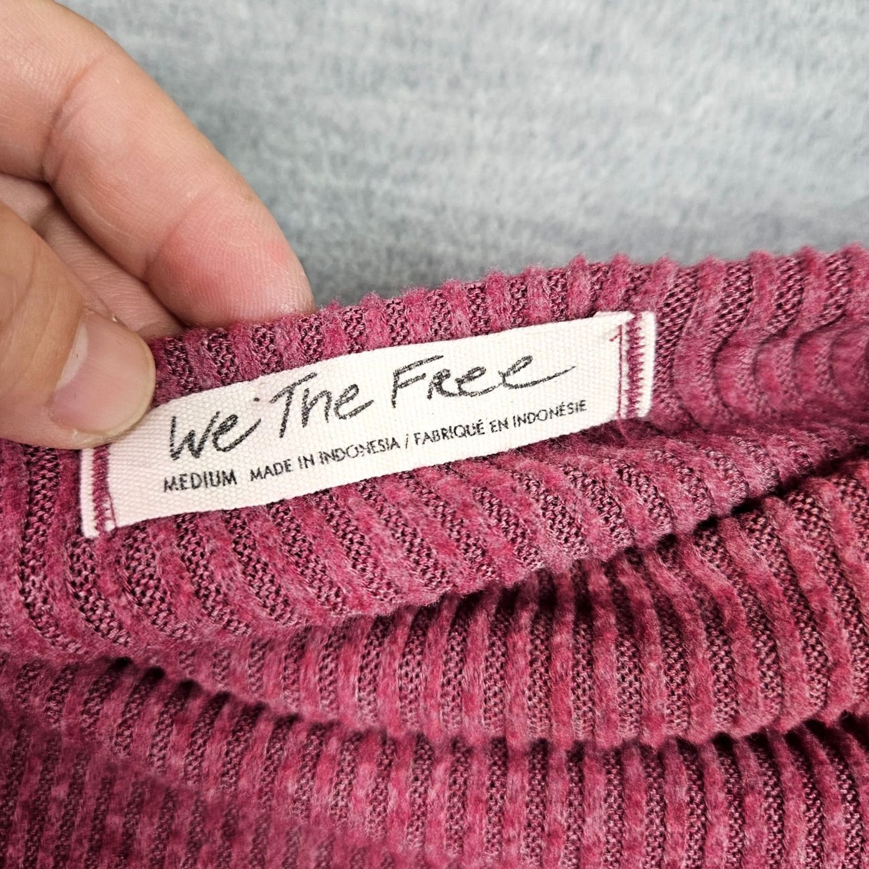 Free People Free People We The Free Pink Ribbed Pullover Sweater Knit Cowl Neck Long Sleeve Size M Womens Regular Modern 90s Style Size M / US 6-8 / IT 42-44 - 5 Thumbnail