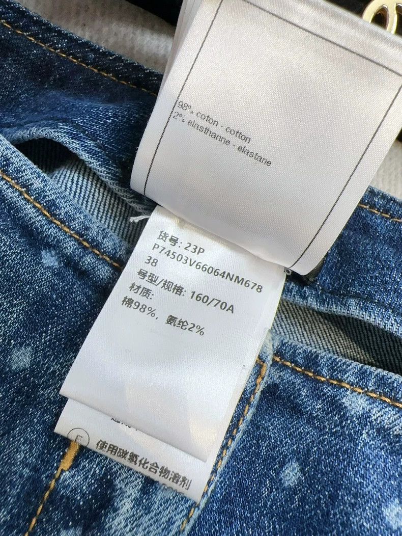 Chanel Chanel 23p blue polka dot full printed logo jeans Size 25" / US 0 / IT 36 - 8 Thumbnail