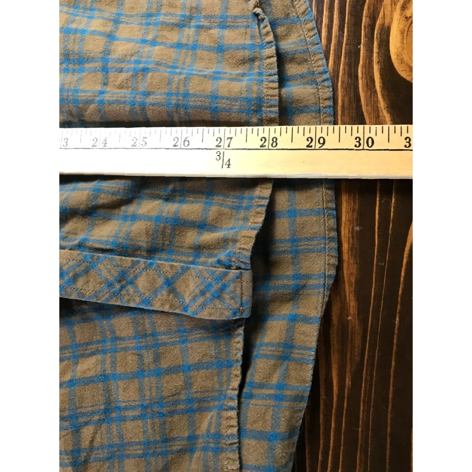 Vintage L.L.Bean Shirt Men's Size Large Brown Blue Check Button Down Long Sleeve Pocket Size US L / EU 52-54 / 3 - 5 Thumbnail