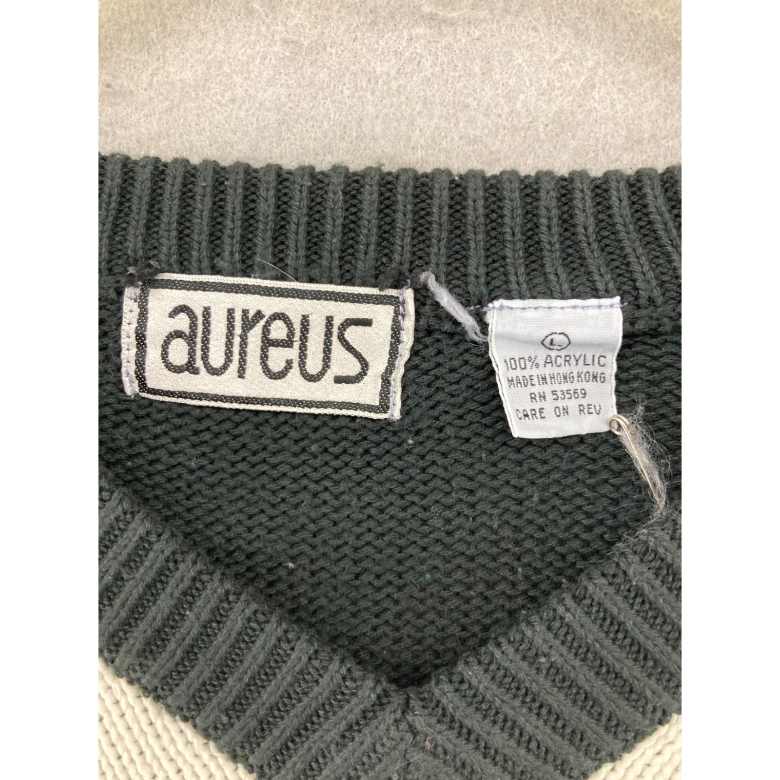 Vintage VINTAGE Mens Large Sweater Pullover Striped Geometric V-Neck Knit 90s Size US L / EU 52-54 / 3 - 5 Thumbnail