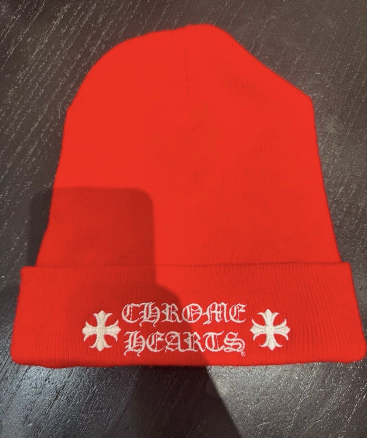 Chrome Hearts Chrome Hearts Red Knitted Pom Pom Beanie Unisex Size ONE SIZE - 1 Thumbnail