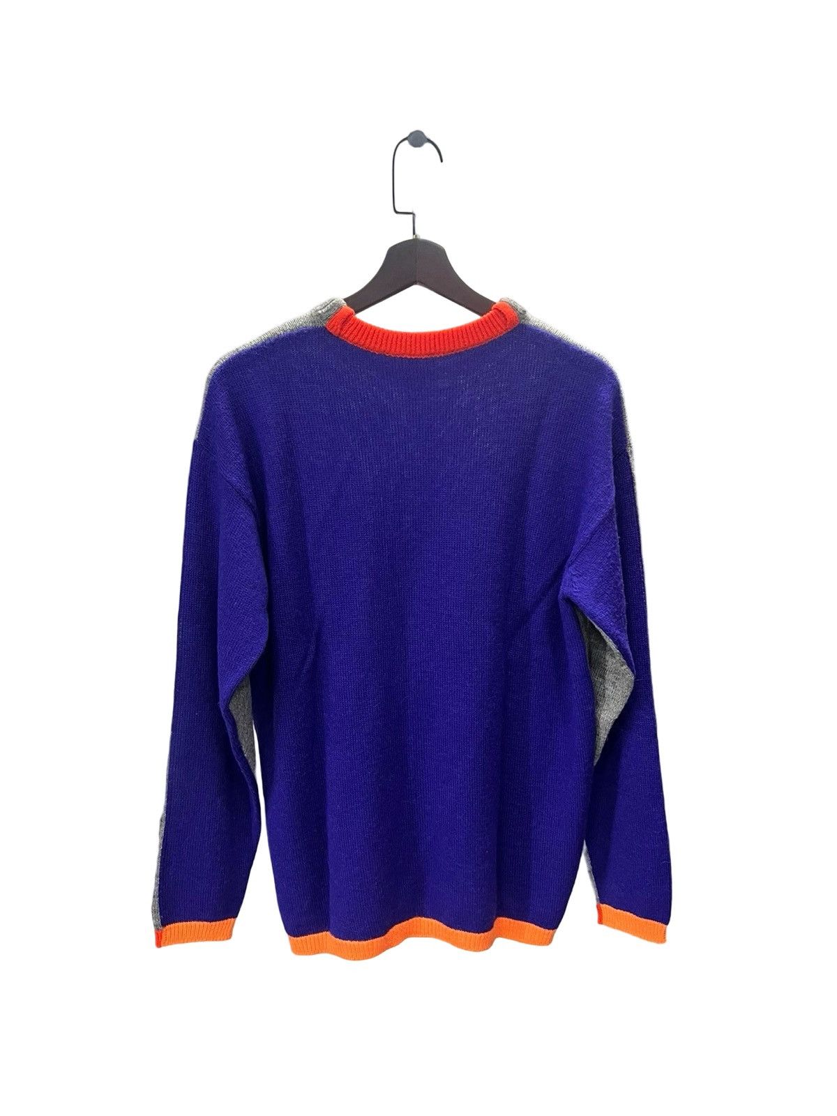 Loewe Loewe Anagram logo-embroidered wool sweater grey with orange Size US M / EU 48-50 / 2 - 2 Thumbnail