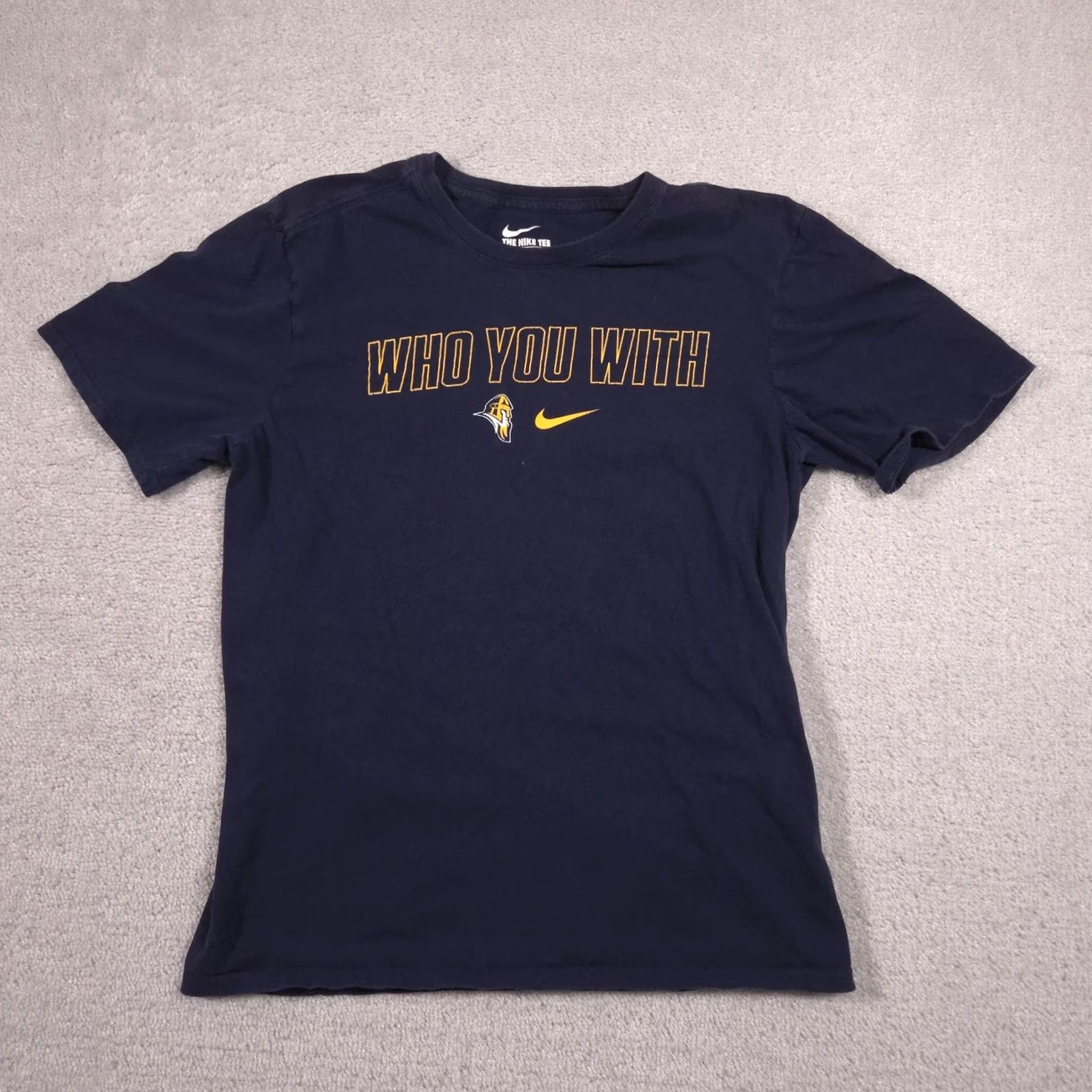 Nike Nike Shirt Mens Medium Blue Who You With Graphic Tee Crewneck Athletic Sports Size US M / EU 48-50 / 2 - 2 Thumbnail