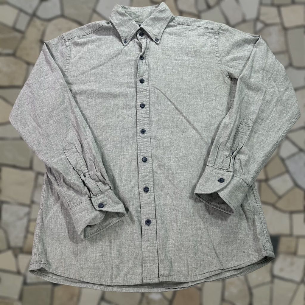 Proper Cloth Proper Cloth Shirt Mens Medium Gray Whistler Flannel Button-Down Casual Size US M / EU 48-50 / 2 - 1 Thumbnail