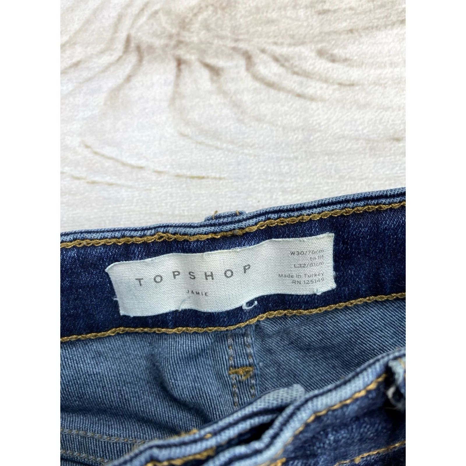 Topshop Topshop Jamie Jeans Womens Skinny Dark Wash 30 5-Pocket Denim Stretch Pocket Design Slim Modern Fit Womens Jeans Size 30" / US 8 / IT 44 - 3 Thumbnail