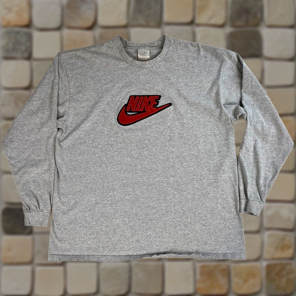 Nike Nike Men's Vintage Long Sleeve T-Shirt Center Swoosh XL Gray Size US XL / EU 56 / 4 - 1 Thumbnail