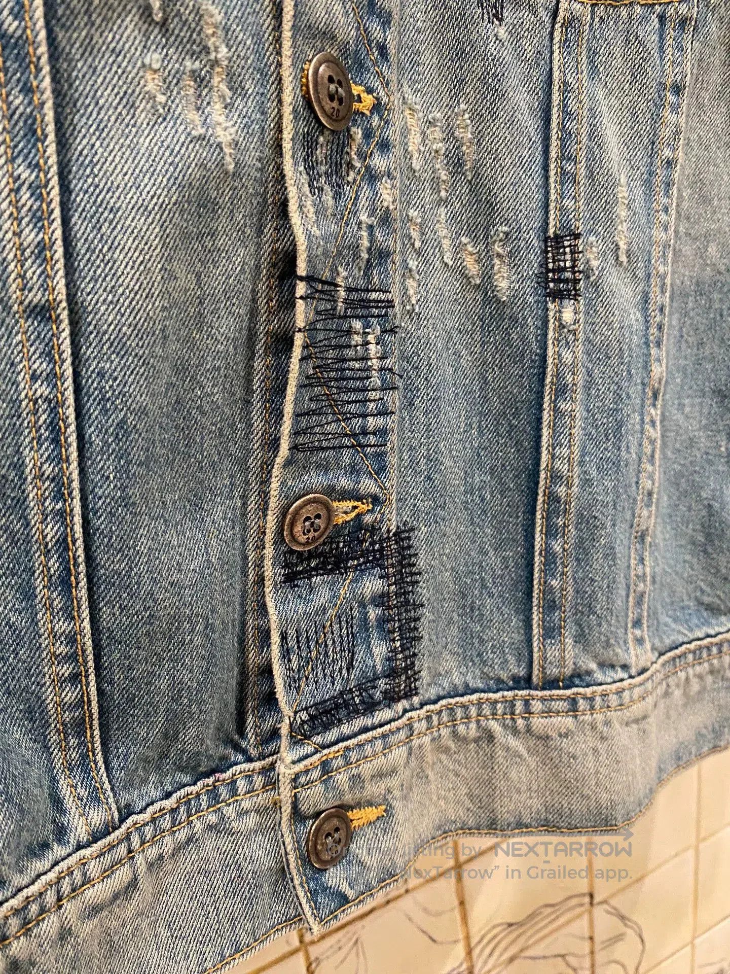 Greg Lauren Greg Lauren Layered Hooded Denim Jacket. Size US M / EU 48-50 / 2 - 8 Thumbnail