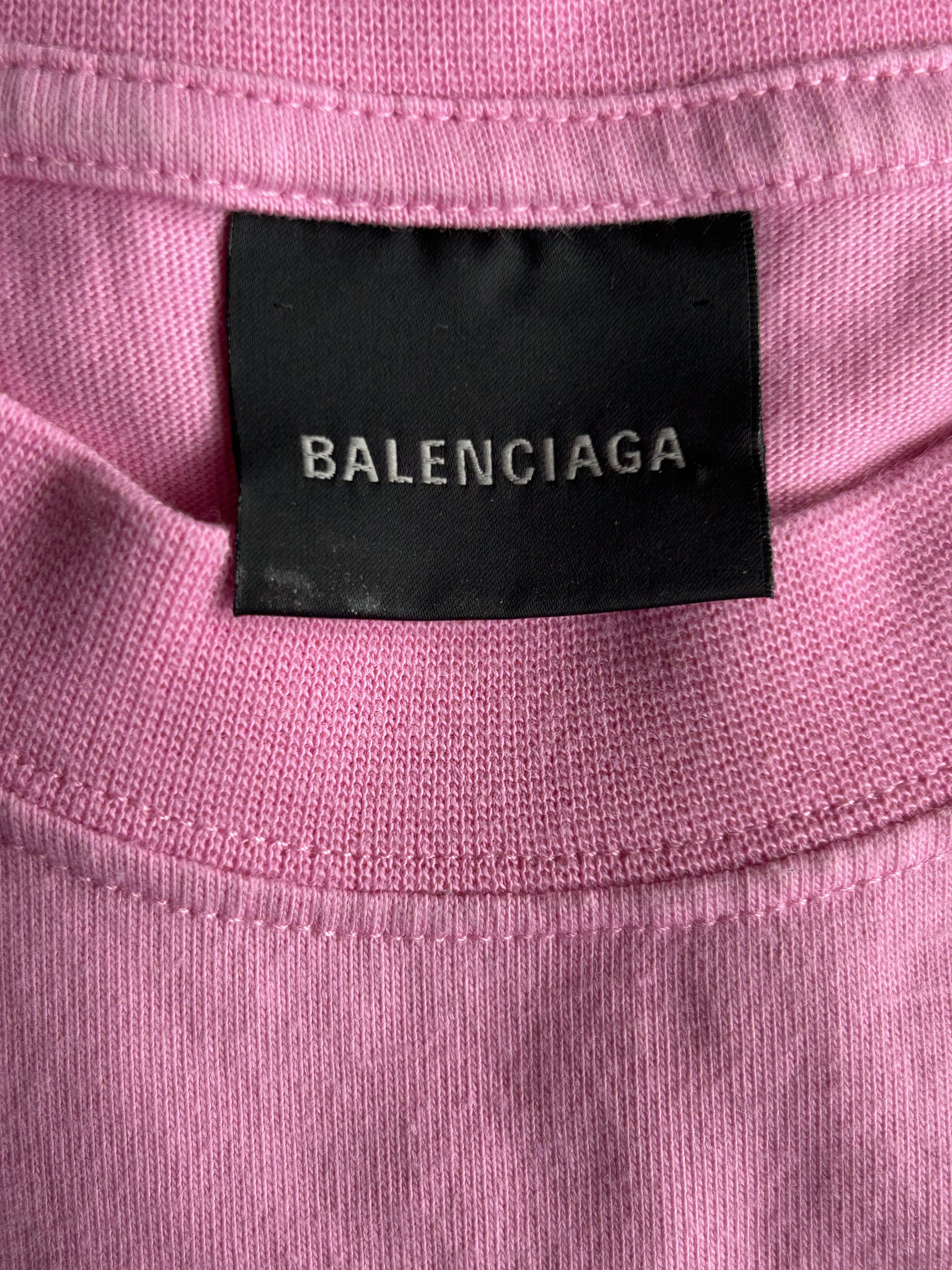 Balenciaga Balenciaga Pink & Black Sharpie Logo T-Shirt Size US S / EU 44-46 / 1 - 3 Thumbnail