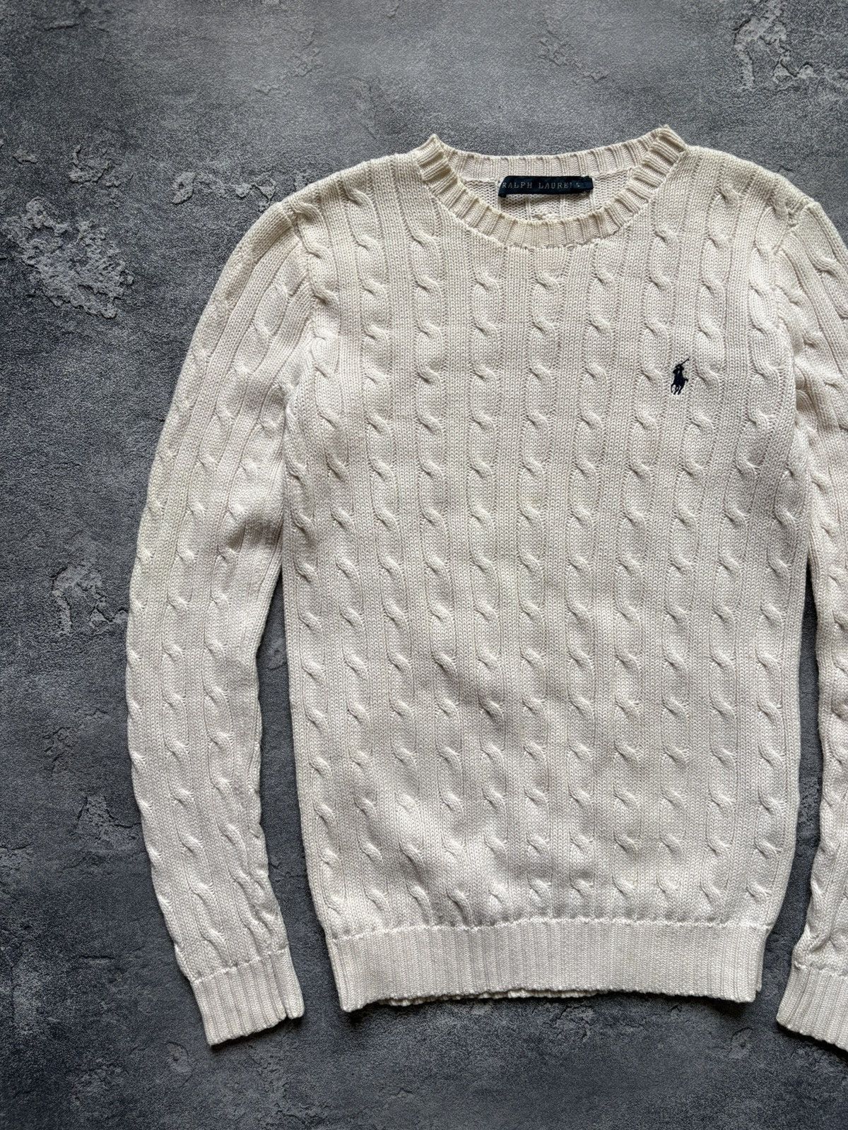 Polo Ralph Lauren Vintage Polo Ralph Lauren Luxury White Cable Knit Sweater Size S / US 4 / IT 40 - 3 Thumbnail