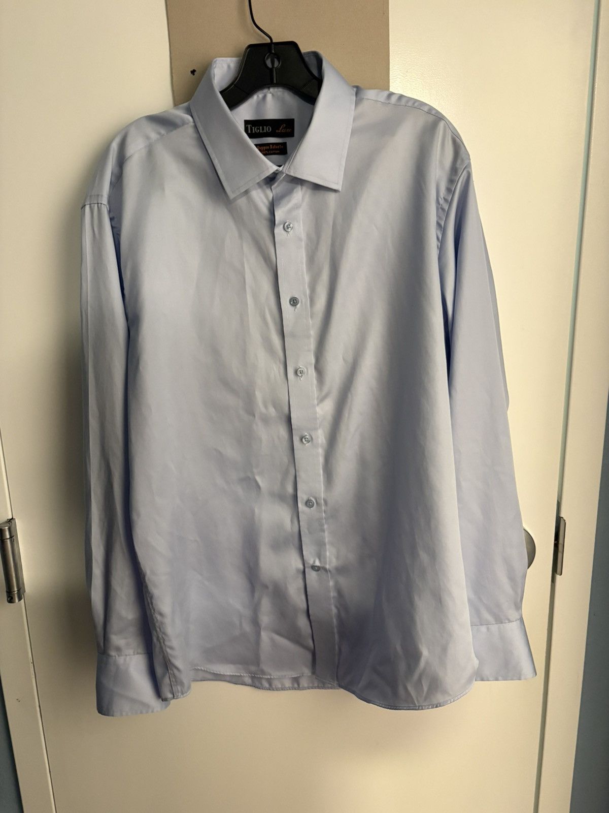 Other Tiglio Luxe Doppio Ritorto Dress Shirt 171/2 34/35 LightBlue Size US L / EU 52-54 / 3 - 5 Thumbnail