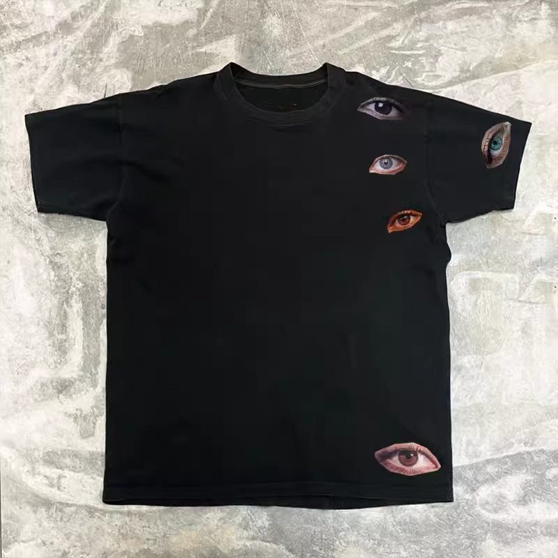 Vintage Black Vintage Cotton T-Shirt with Eye Print Size US M / EU 48-50 / 2 - 1 Thumbnail