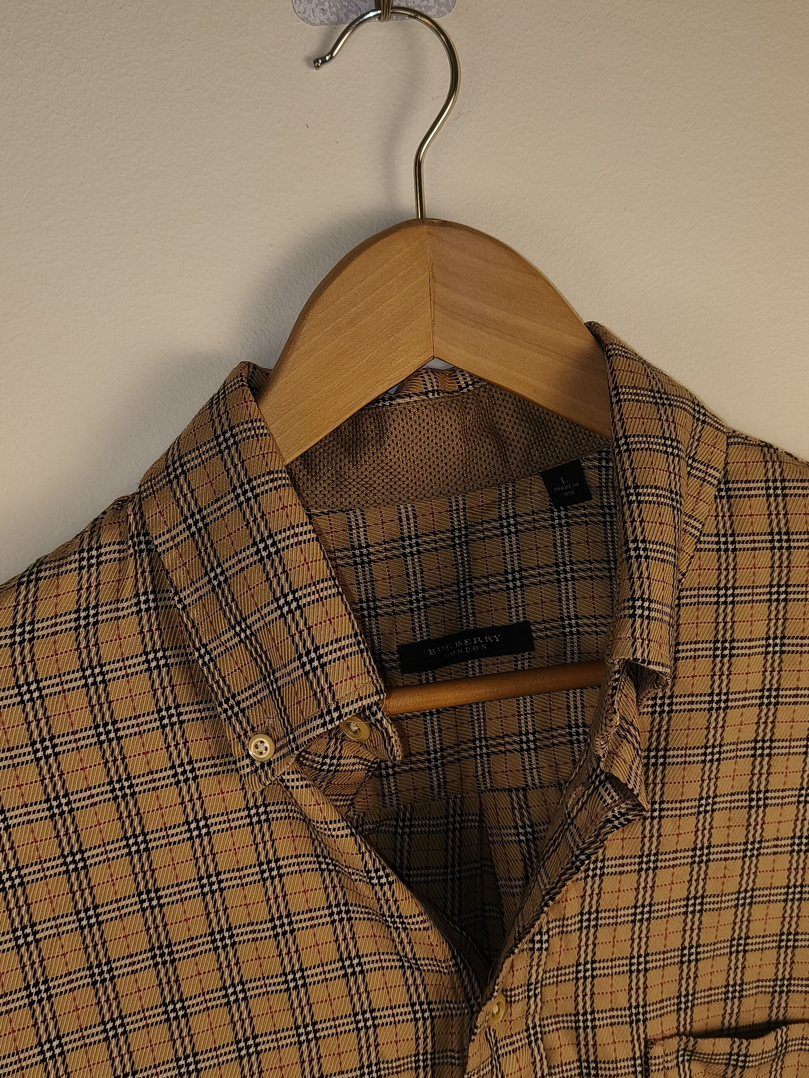 Burberry Burberry Nova Check Button-Down Shirt made in USA Tan Beige Size US L / EU 52-54 / 3 - 2 Thumbnail