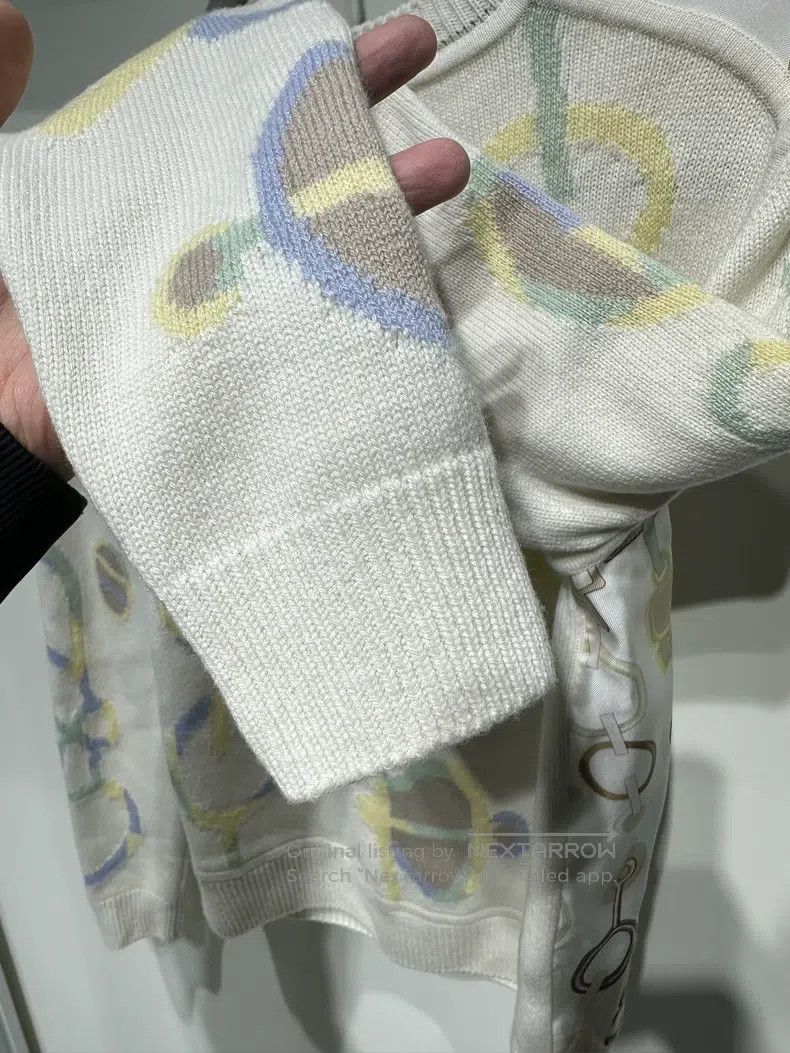 Hermes Hermes Silk cashmere printed knitwear beige Size XXS / US 00 / IT 34 - 6 Thumbnail