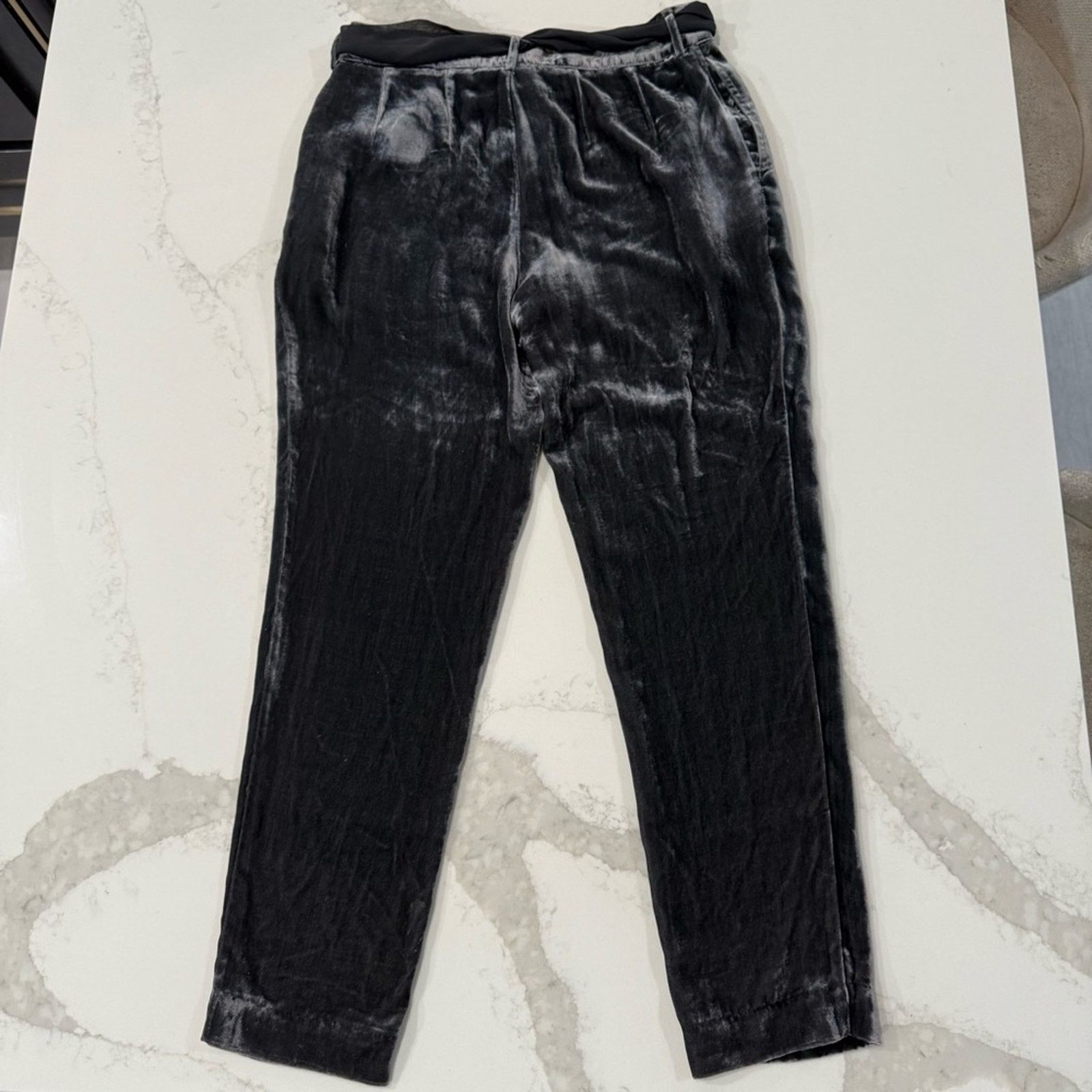 Anthropologie Anthropologie Elevenses Velvet Ribbon Tie Trousers Womens 2 Size 26" / US 2 / IT 38 - 9 Thumbnail