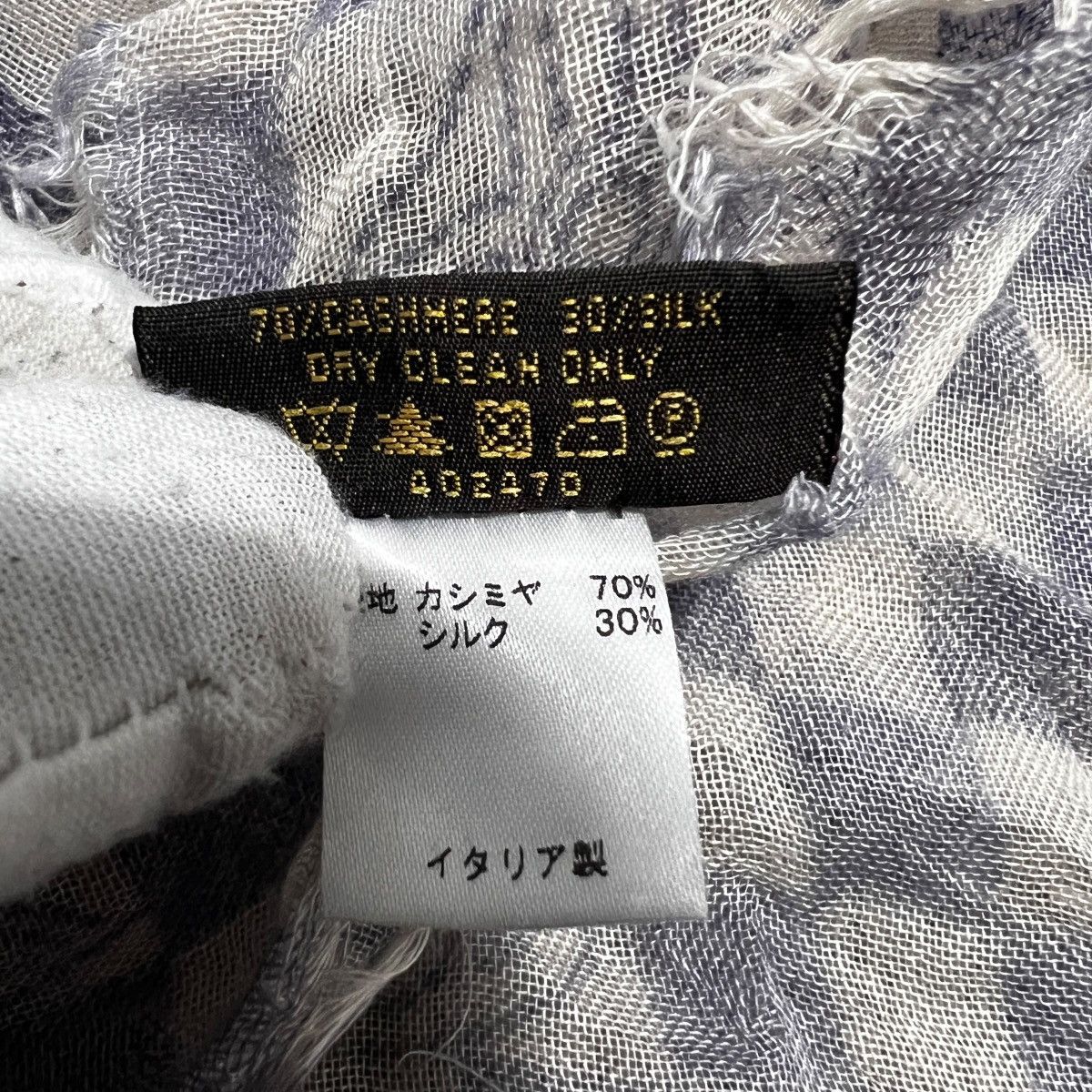 Louis Vuitton LOUIS VUITTON Cashmere Silk Damier Azur Monogram Print Scarf Size ONE SIZE - 8 Thumbnail