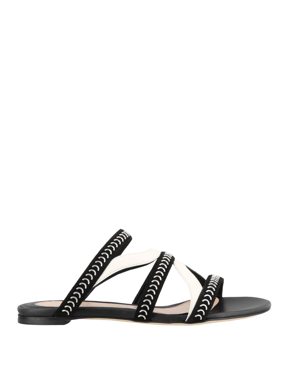 Alexander McQueen o1y0225 Sandals in White & Black Size US 5 / IT 35 - 1 Thumbnail
