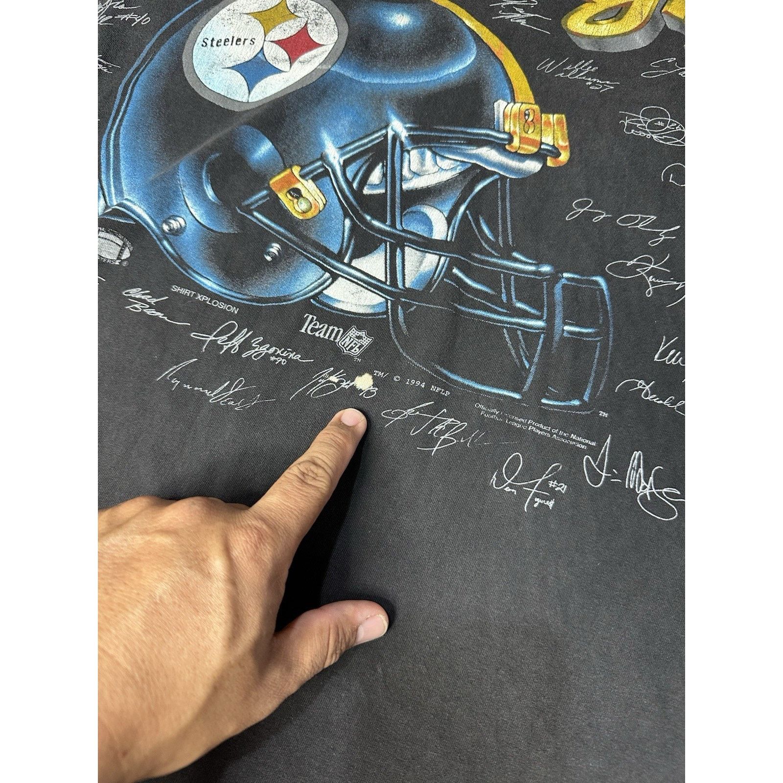 Hanes Vintage Pittsburgh Steelers Shirt Blitzburgh Single Stitch Size US XXL / EU 58 / 5 - 3 Thumbnail