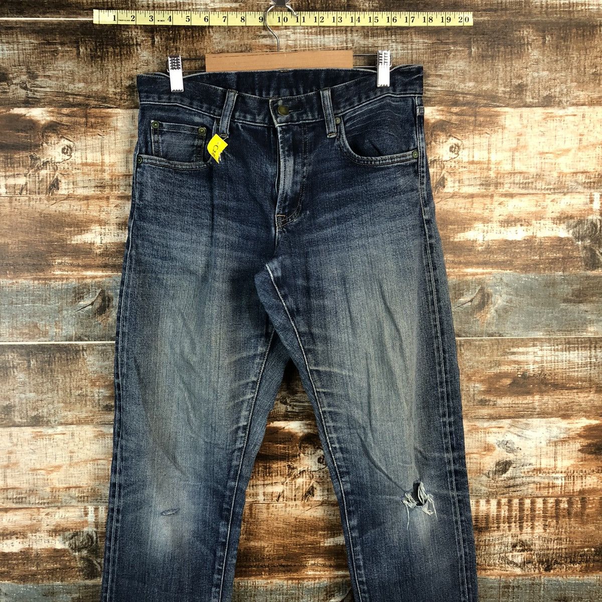 Uniqlo DLL Uniqlo Blue Distressed Denim Pants #C245 Size US 30 / EU 46 - 2 Thumbnail
