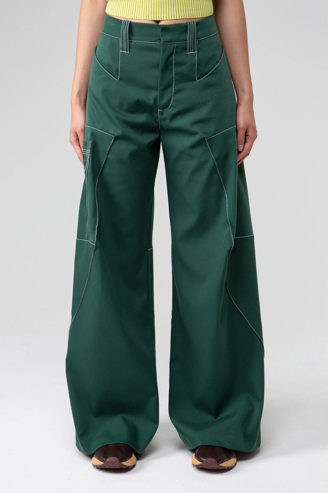 Kiko Kostadinov SS23 Angled Baggy Green Trouser Pant Size 27" / US 4 / IT 40 - 1 Thumbnail