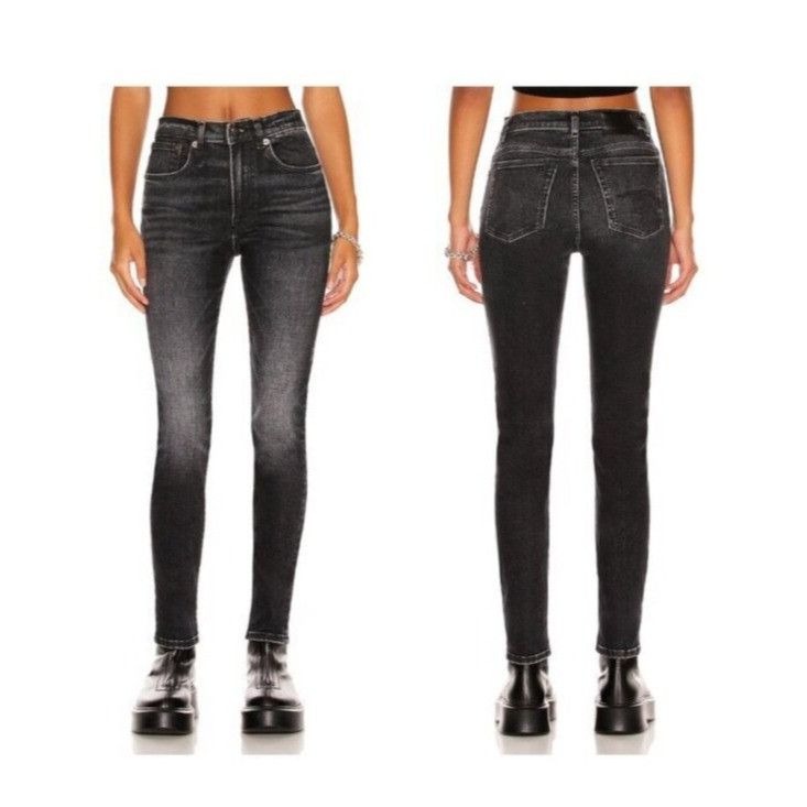 R13 R13 High Rise Skinny Jeans - Morrison Black Size 27" / US 4 / IT 40 - 1 Thumbnail