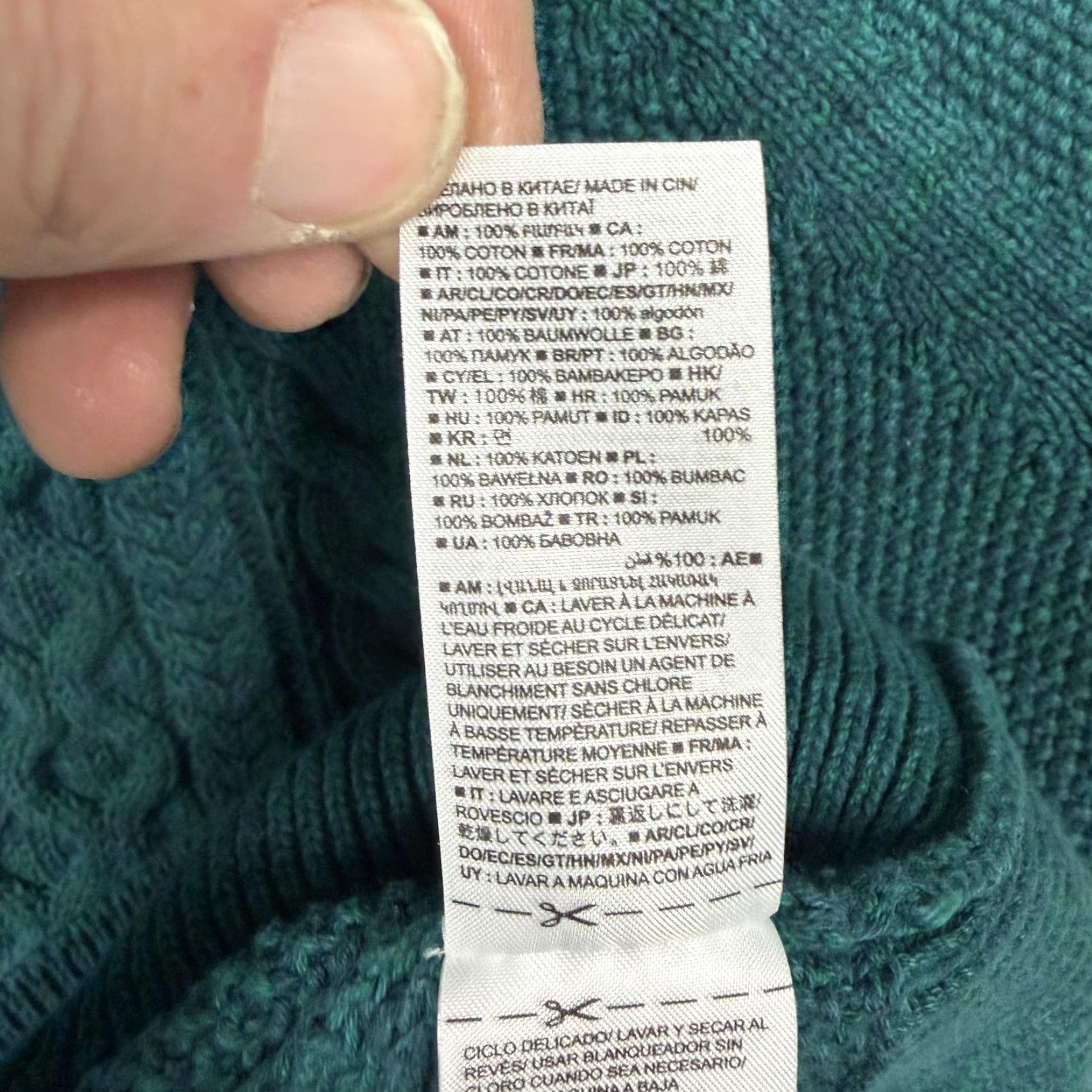 Gap VINTAGE Gap Sweater Womens M Teal Cable Knit Crew Neck Cotton Layering Preppy Pullover Size M / US 6-8 / IT 42-44 - 5 Thumbnail