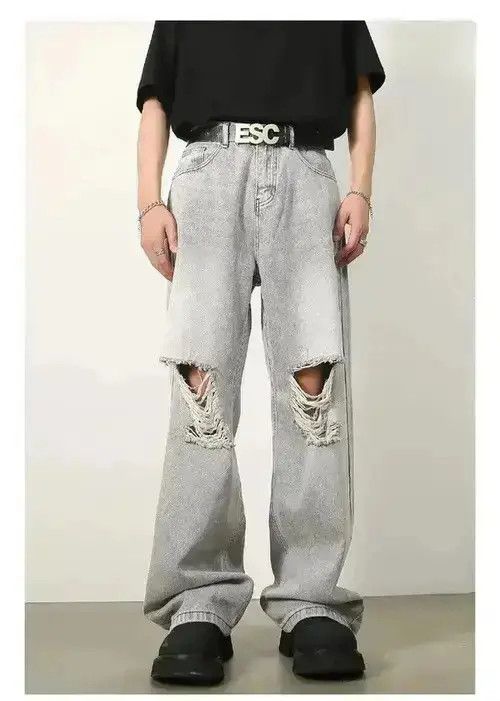Japanese Brand Baggy Ripped Denim Jeans Size US 32 / EU 48 - 1 Thumbnail