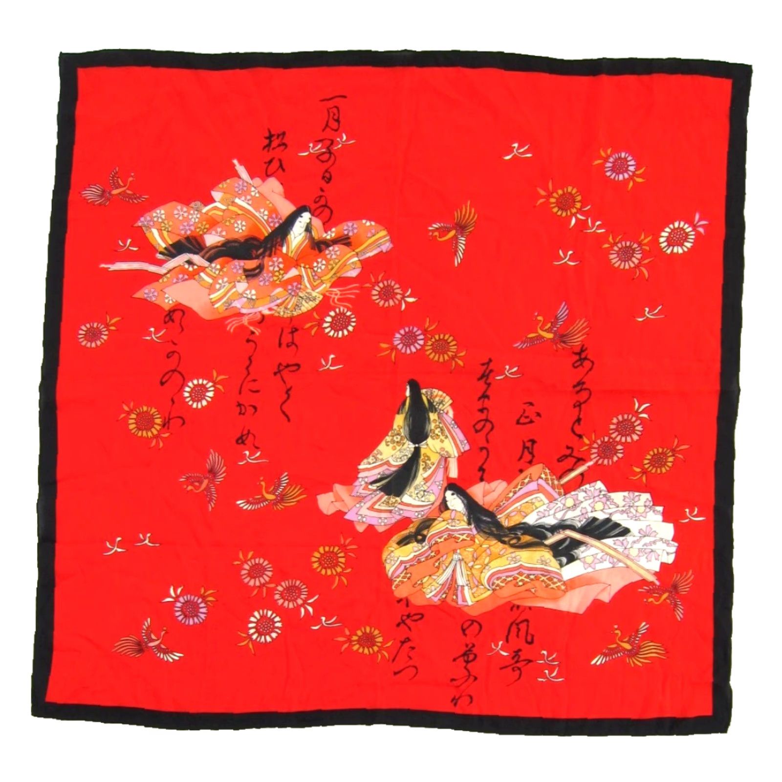 Pinko VINTAGE Made In Japan Red Silk Square Scarf Floral 100% Silk Unbranded Unisex Square Scarf 29.5" X 31" Womens Size ONE SIZE - 6 Thumbnail