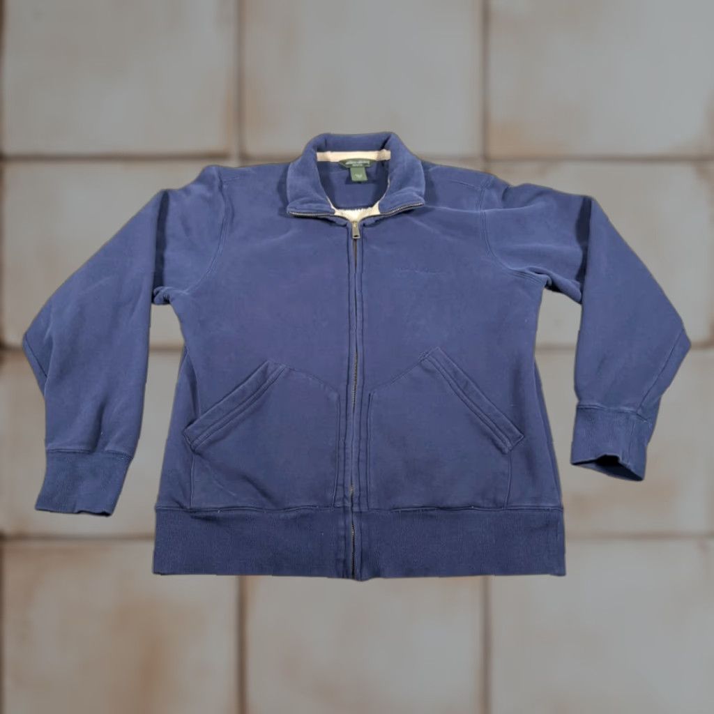 Eddie Bauer VINTAGE Eddie Bauer Jacket Adult LARGE Blue Sweatshirt Sherpa Lined Zip Up Y2K Size US L / EU 52-54 / 3 - 1 Thumbnail
