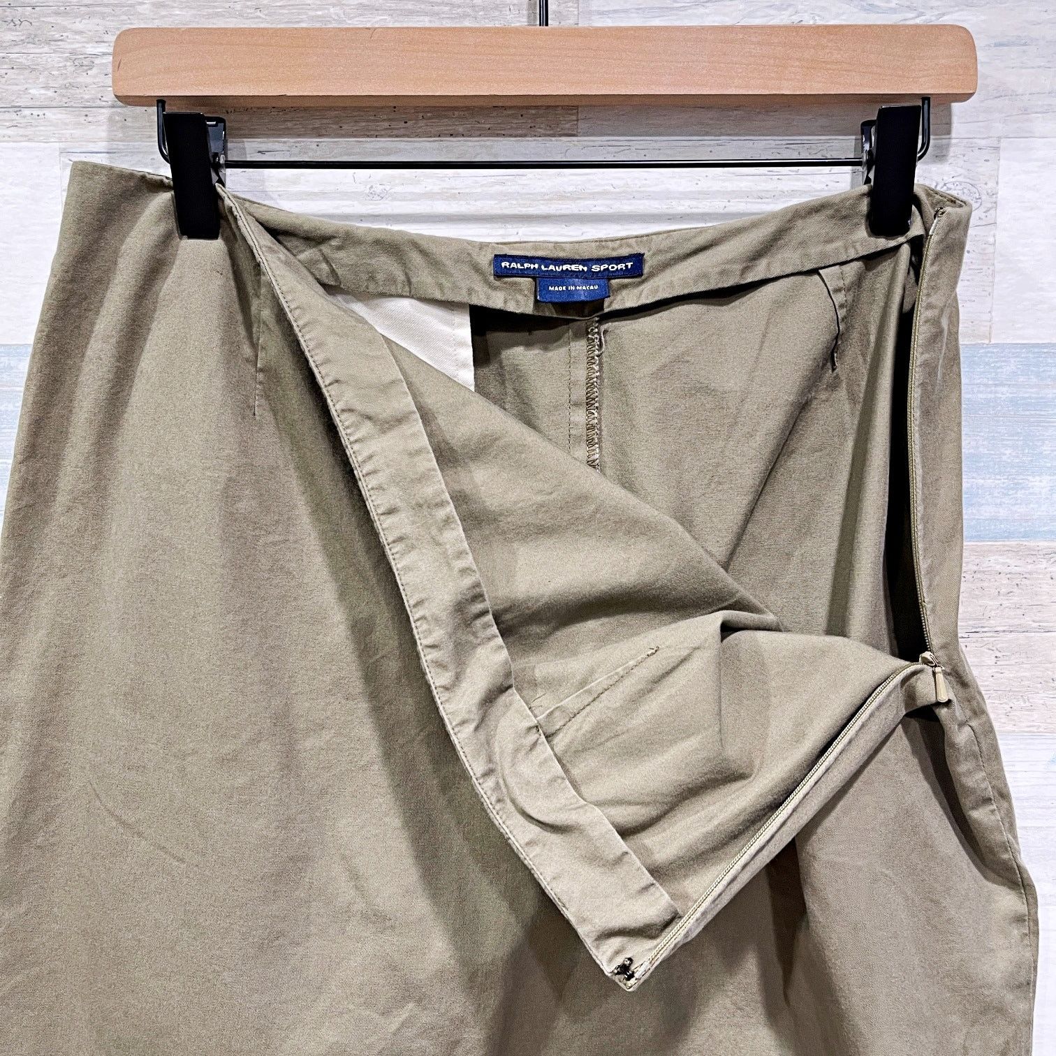 Ralph Lauren Ralph Lauren Sport Chino Pencil Skirt Brown Vintage Y2K 14 Size 36" / US 14 / IT 50 - 2 Thumbnail