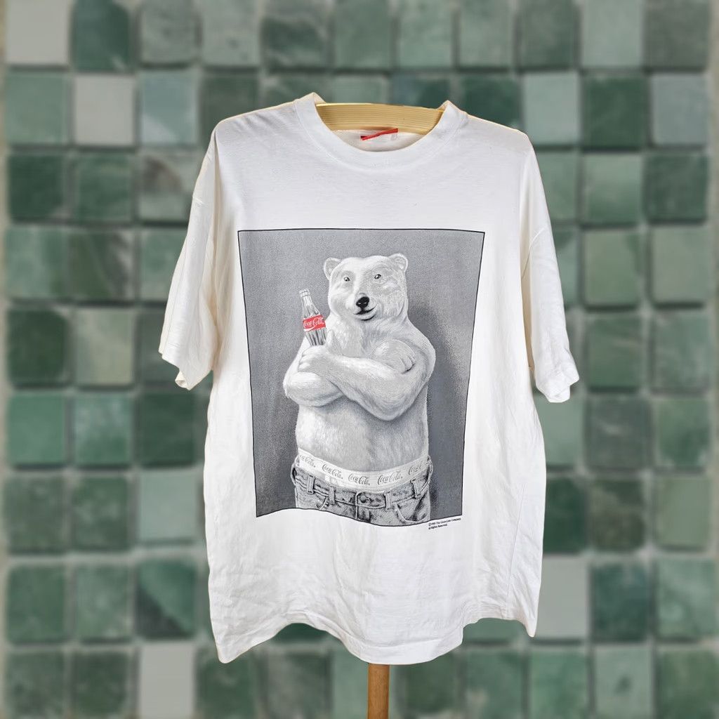 Vintage VINTAGE COCA-COLA POLA BEAR SINGLE STITCH WHITE COTTON T-SHIRT XL Men T-Shirt Size XL Size US XL / EU 56 / 4 - 1 Thumbnail