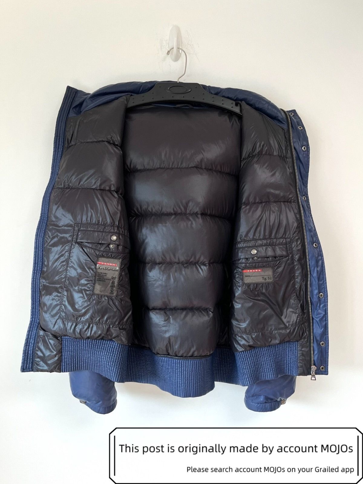 Prada Sz 52 Prada Navy Metal Label Puffer Jacket mojos1313 Size US L / EU 52-54 / 3 - 5 Thumbnail