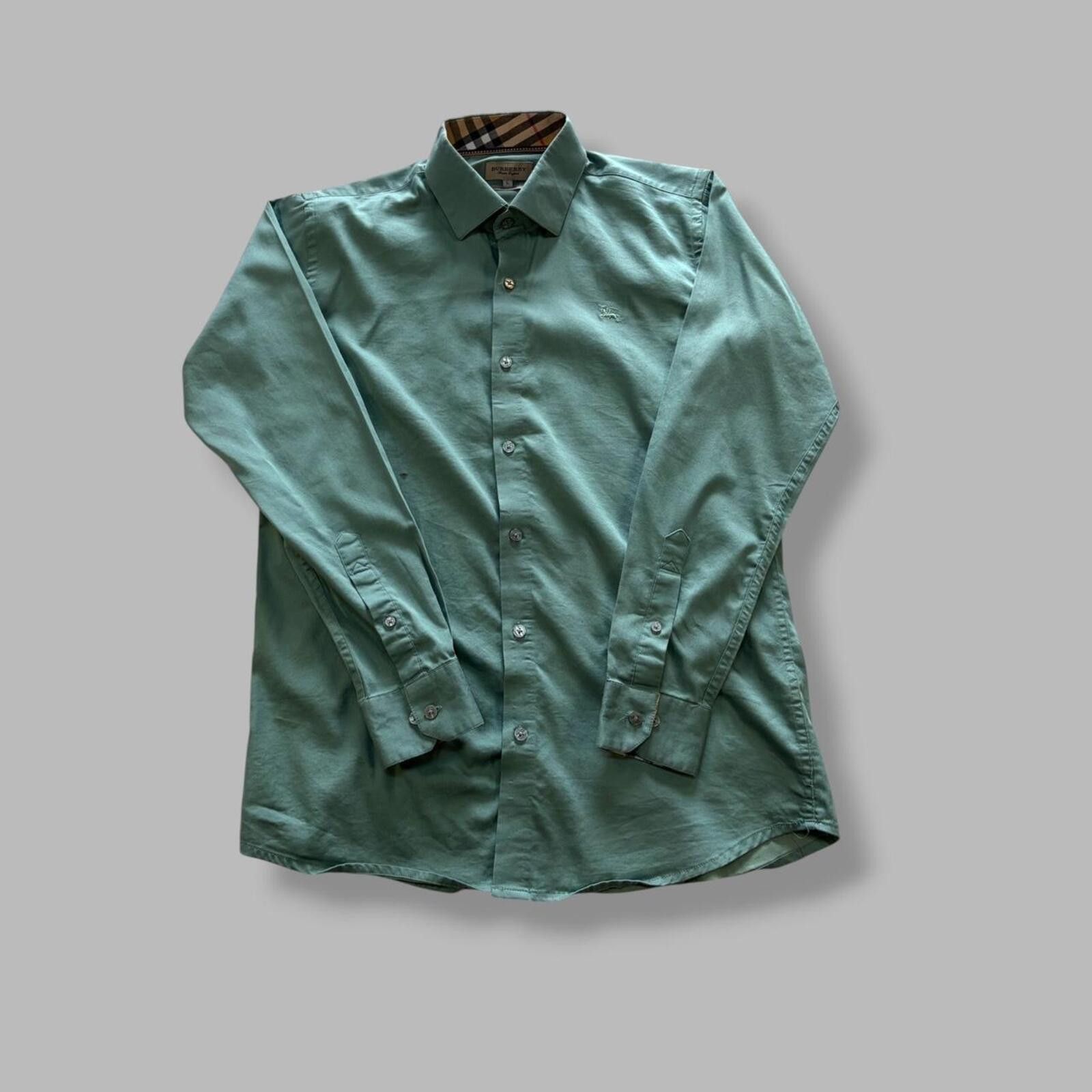 Burberry Slate Green Burberry Button Up Size US L / EU 52-54 / 3 - 1 Thumbnail