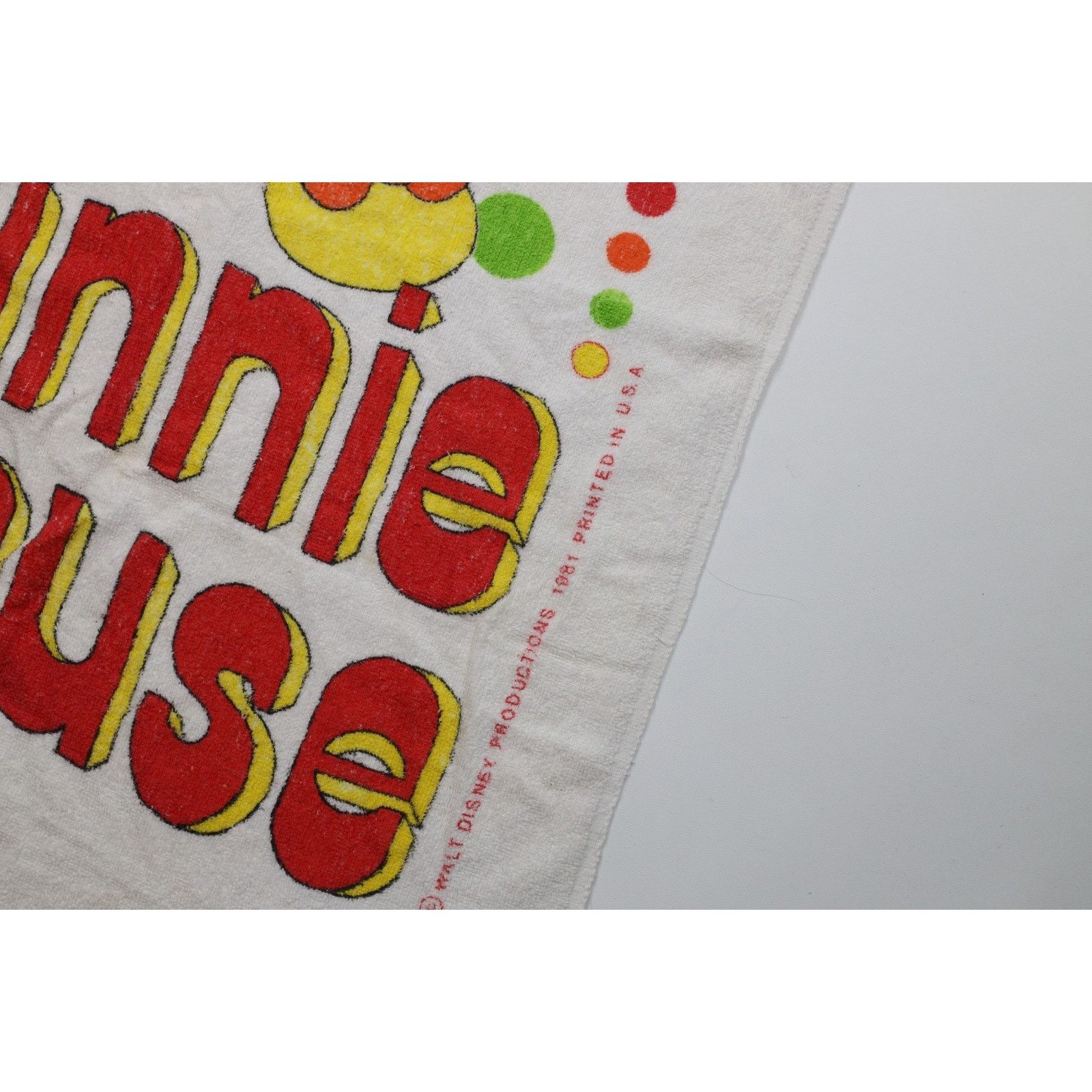 Disney Vintage 80s Walt Disney Productions Minnie Mouse Towel Size ONE SIZE - 6 Thumbnail