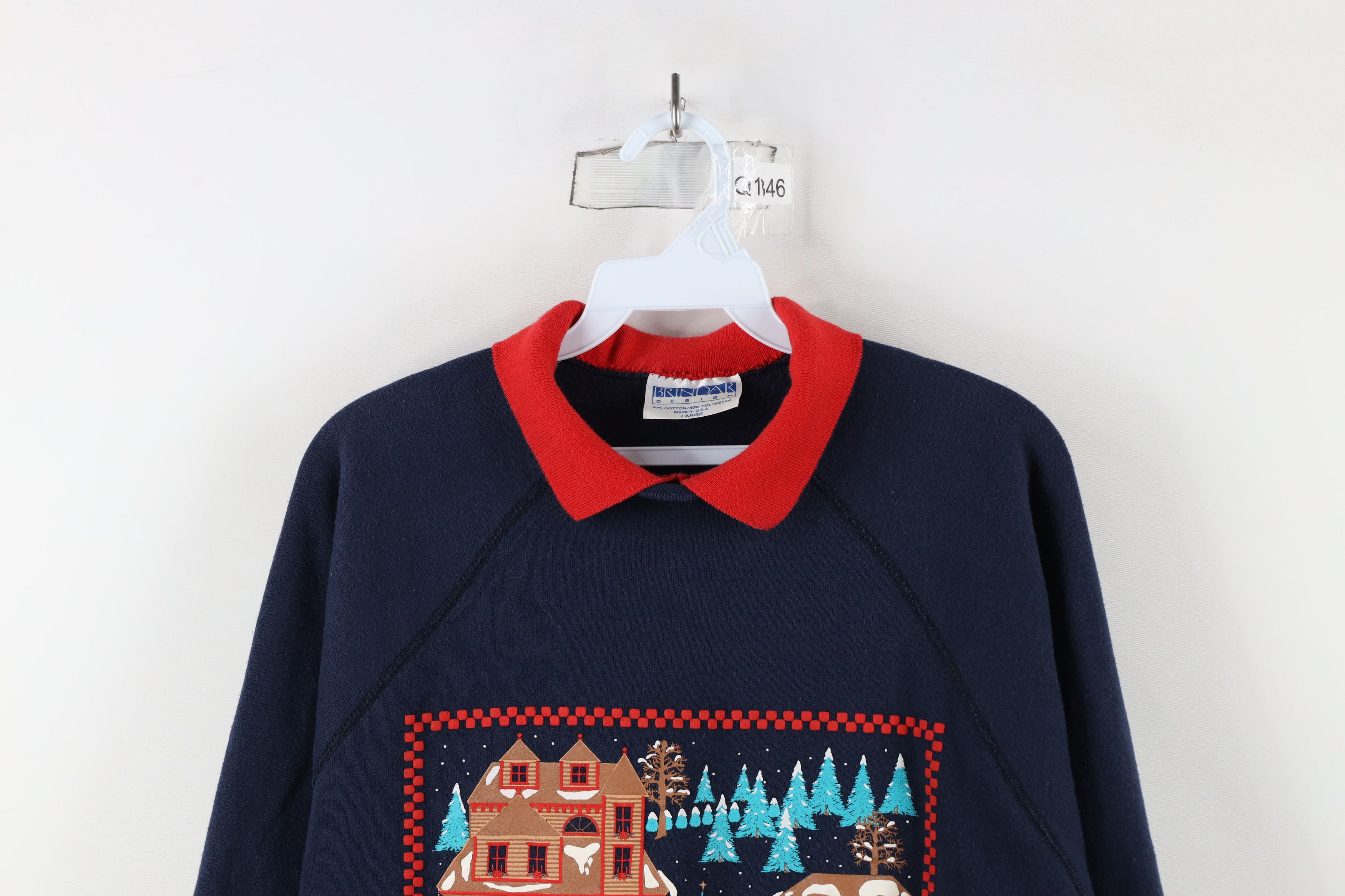 Vintage Vintage 90s Streetwear Christmas Collared Sweatshirt USA Size L / US 10 / IT 46 - 2 Thumbnail