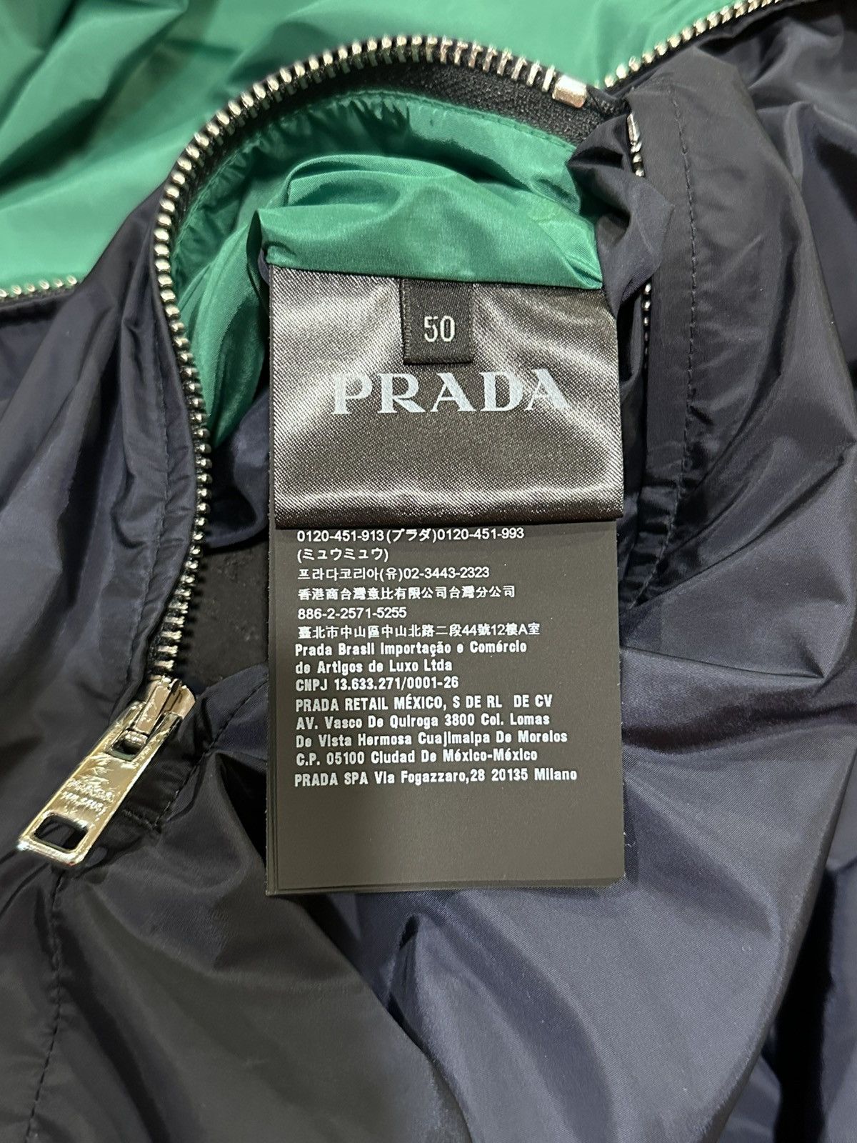 Prada Prada Nylon Triangle Logo Reversible Navy / Green Zip Jacket Size US L / EU 52-54 / 3 - 16 Thumbnail