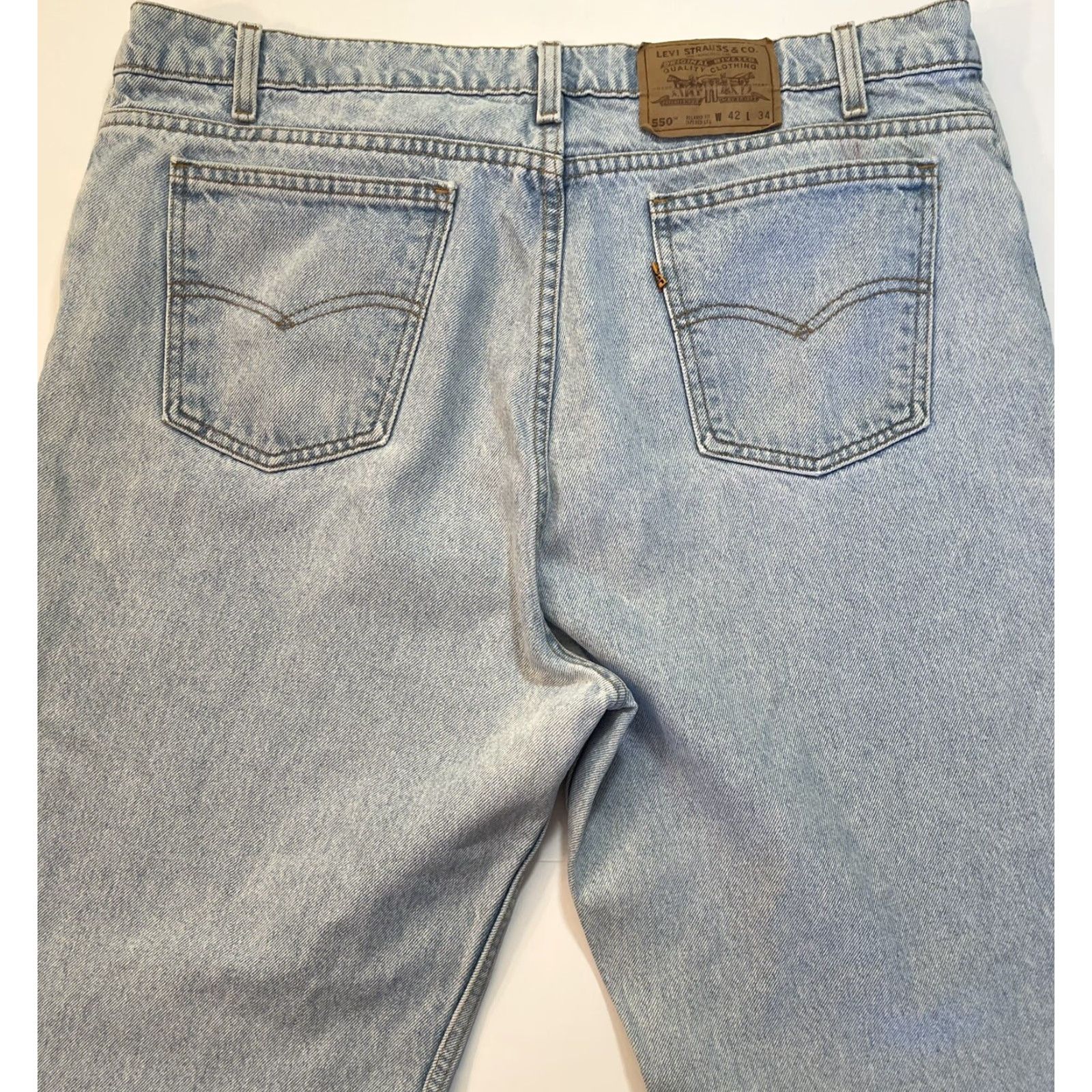 Levi's VINTAGE Levi's 550 Jeans Men Tapered 42x34 Blue 90s USA Orange Tab Relaxed Denim Size US 42 / EU 58 - 3 Thumbnail