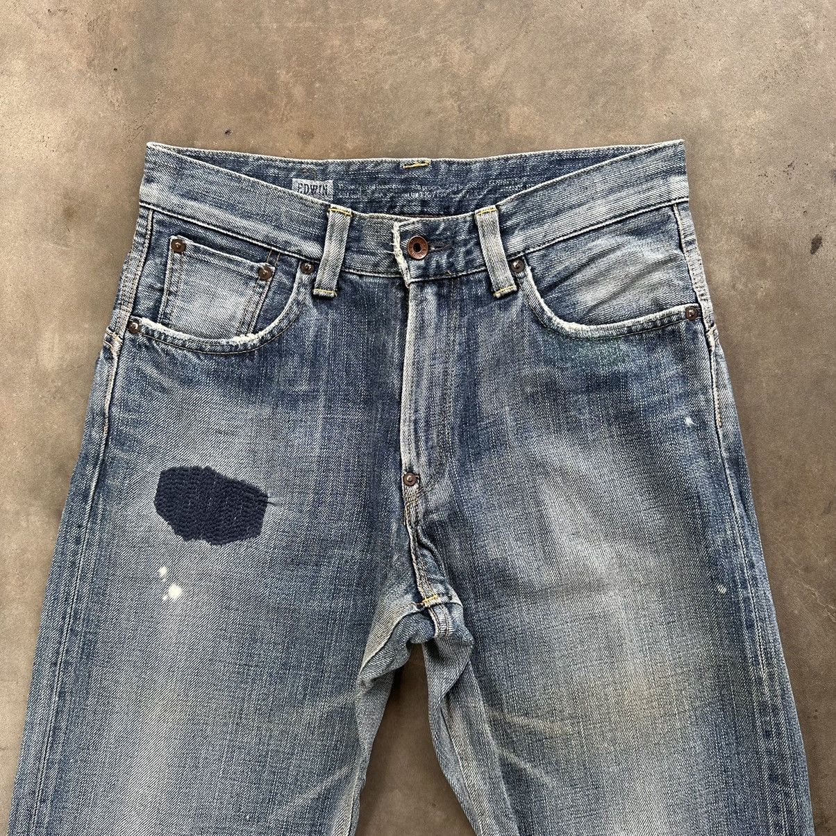 Edwin × Jean × Vintage Vintage Edwin Redline Faded Denim Jean Pant W30 Size US 30 / EU 46 - 3 Thumbnail